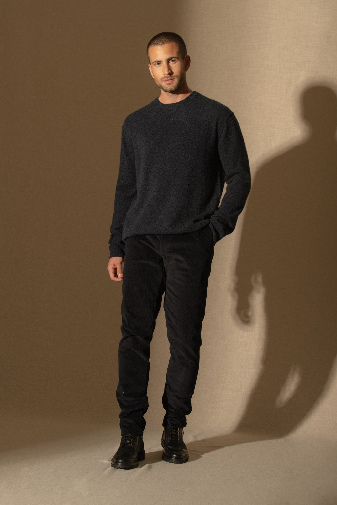 soan pull col rond caviar 100% cachemire