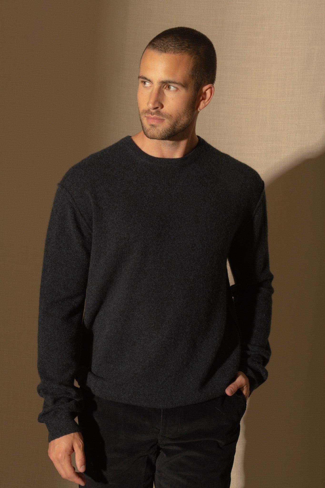 soan pull col rond caviar 100% cachemire