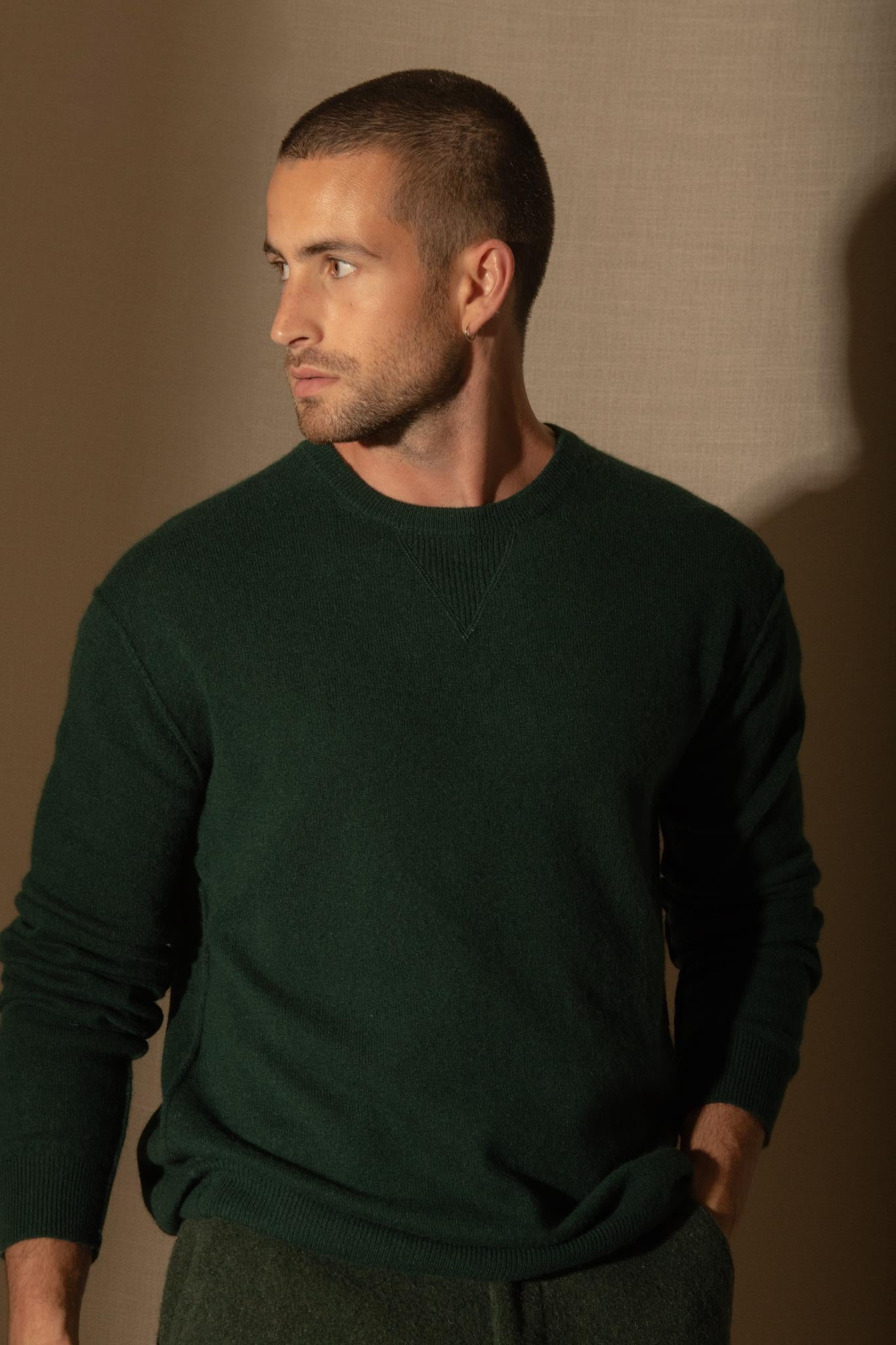 SOAN pull col rond cyprès 100% cachemire