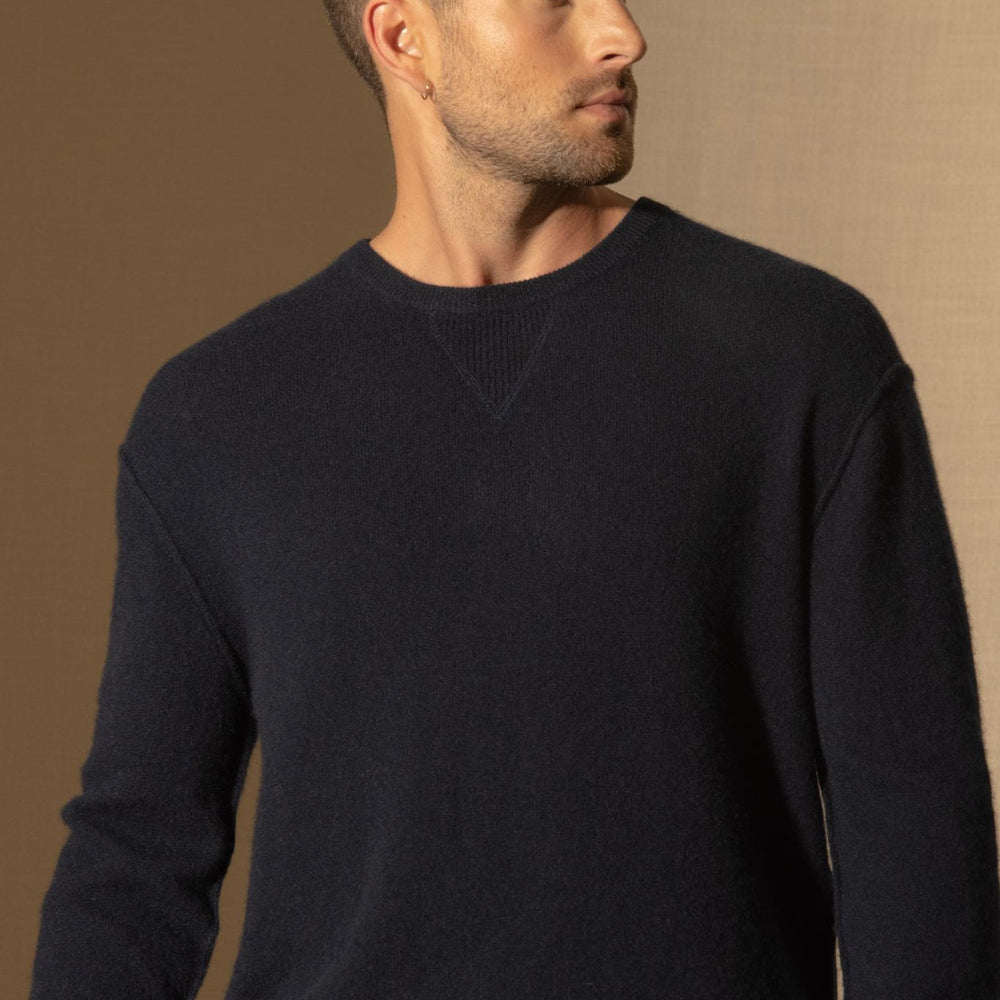 SOAN pull col rond navy 100% cachemire