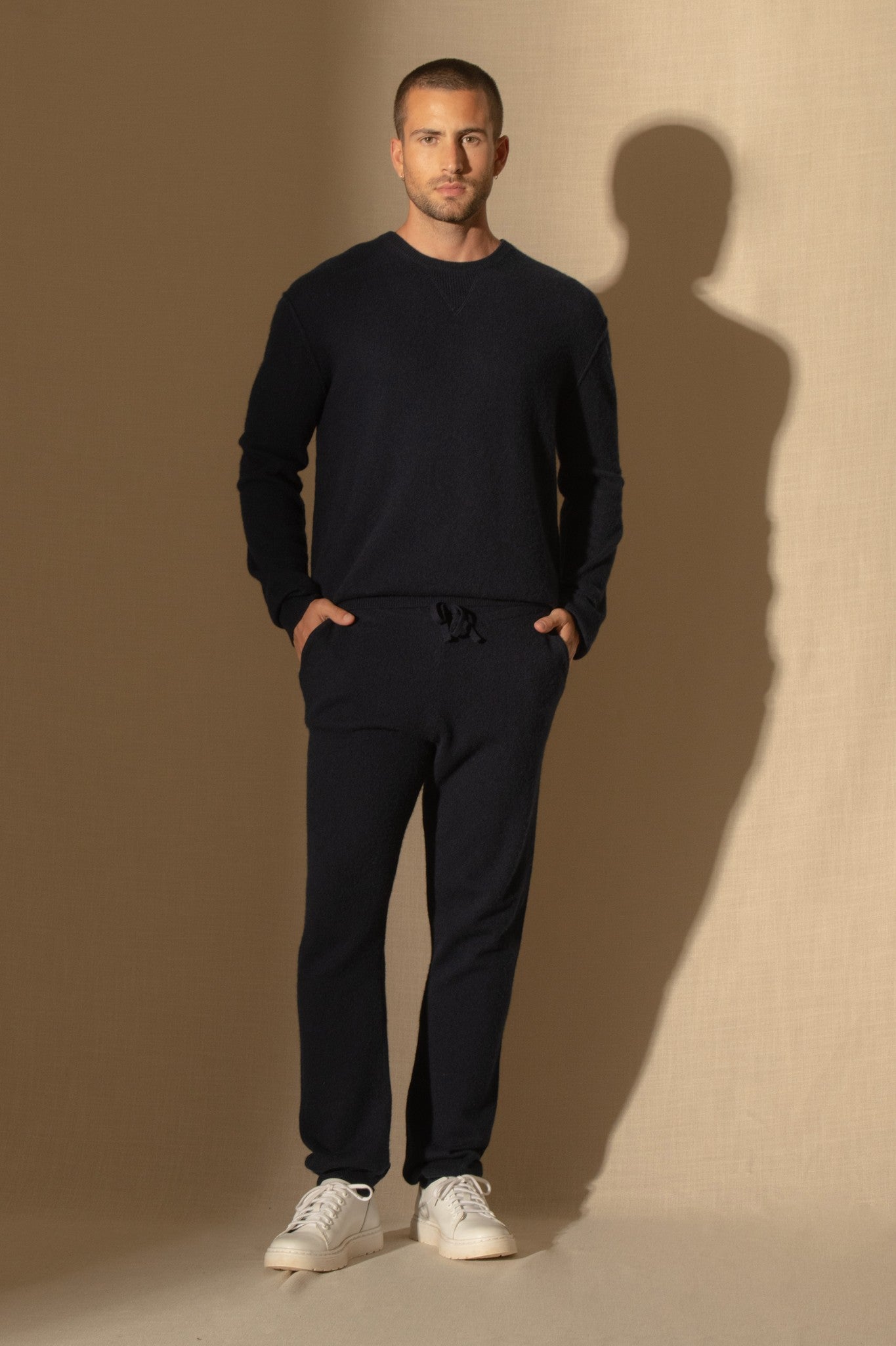 soan pull col rond navy 100% cachemire