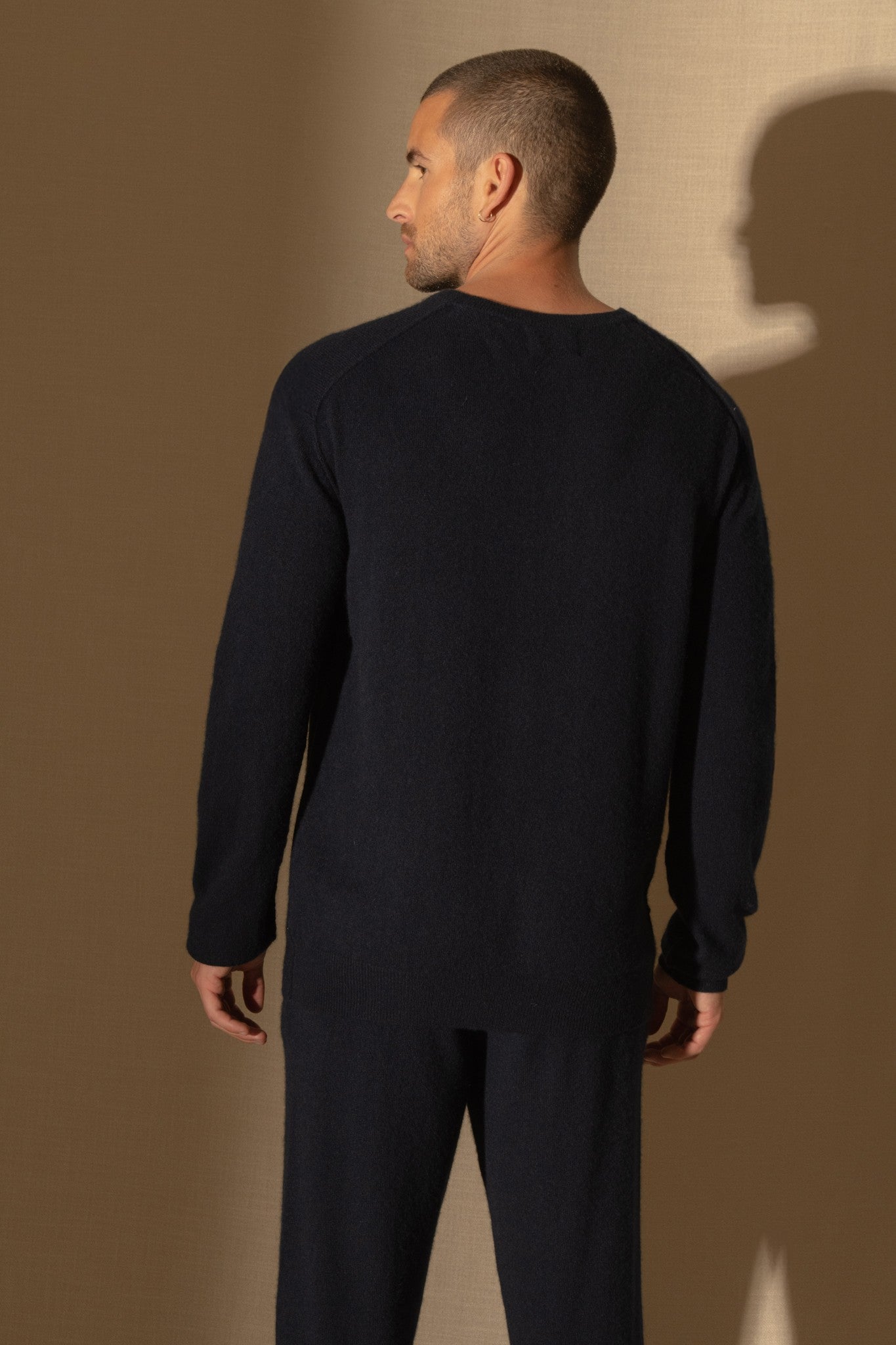 soan pull col rond navy 100% cachemire