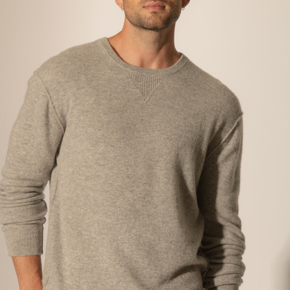 soan pull col rond nuage chiné 100% cachemire