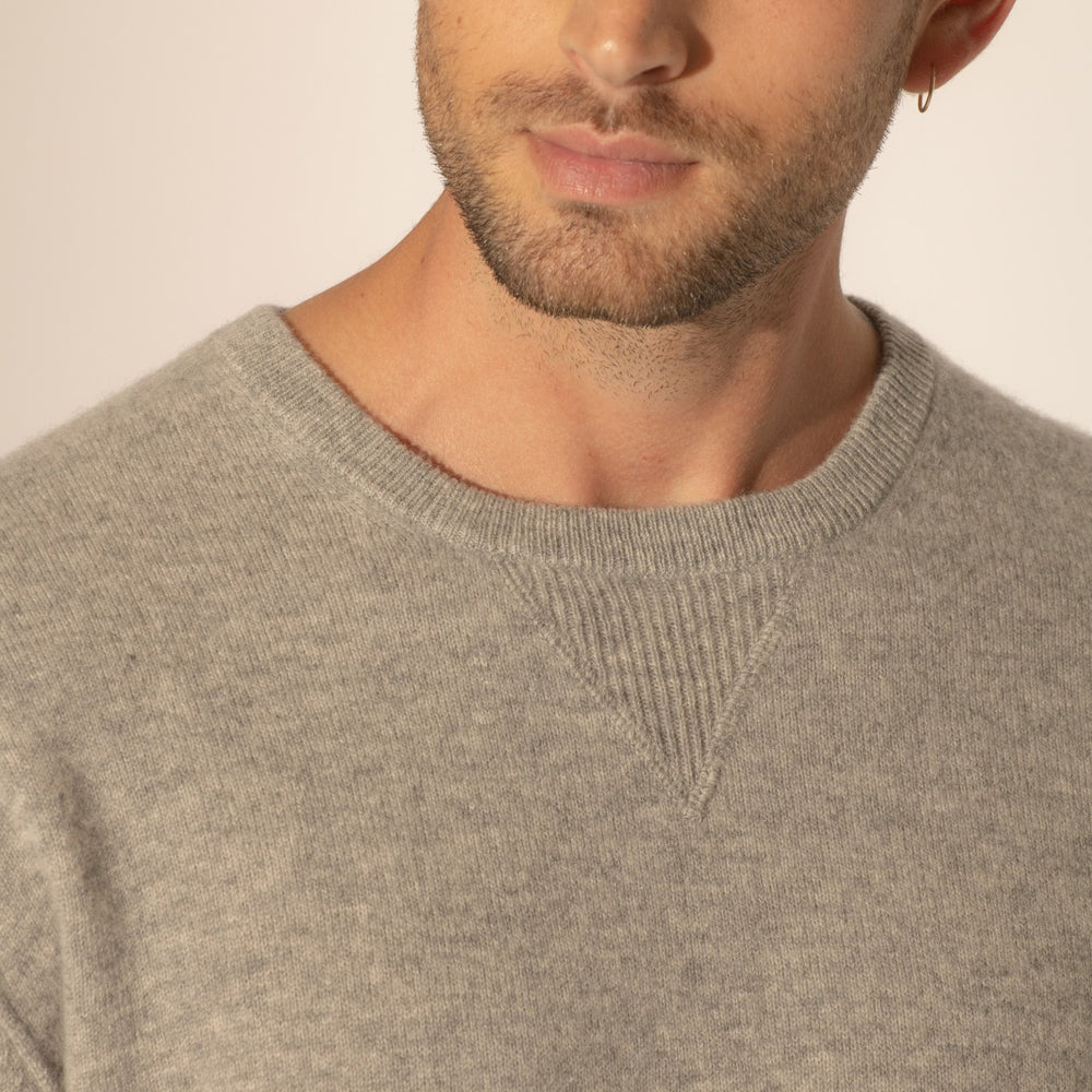 soan pull col rond nuage chiné 100% cachemire