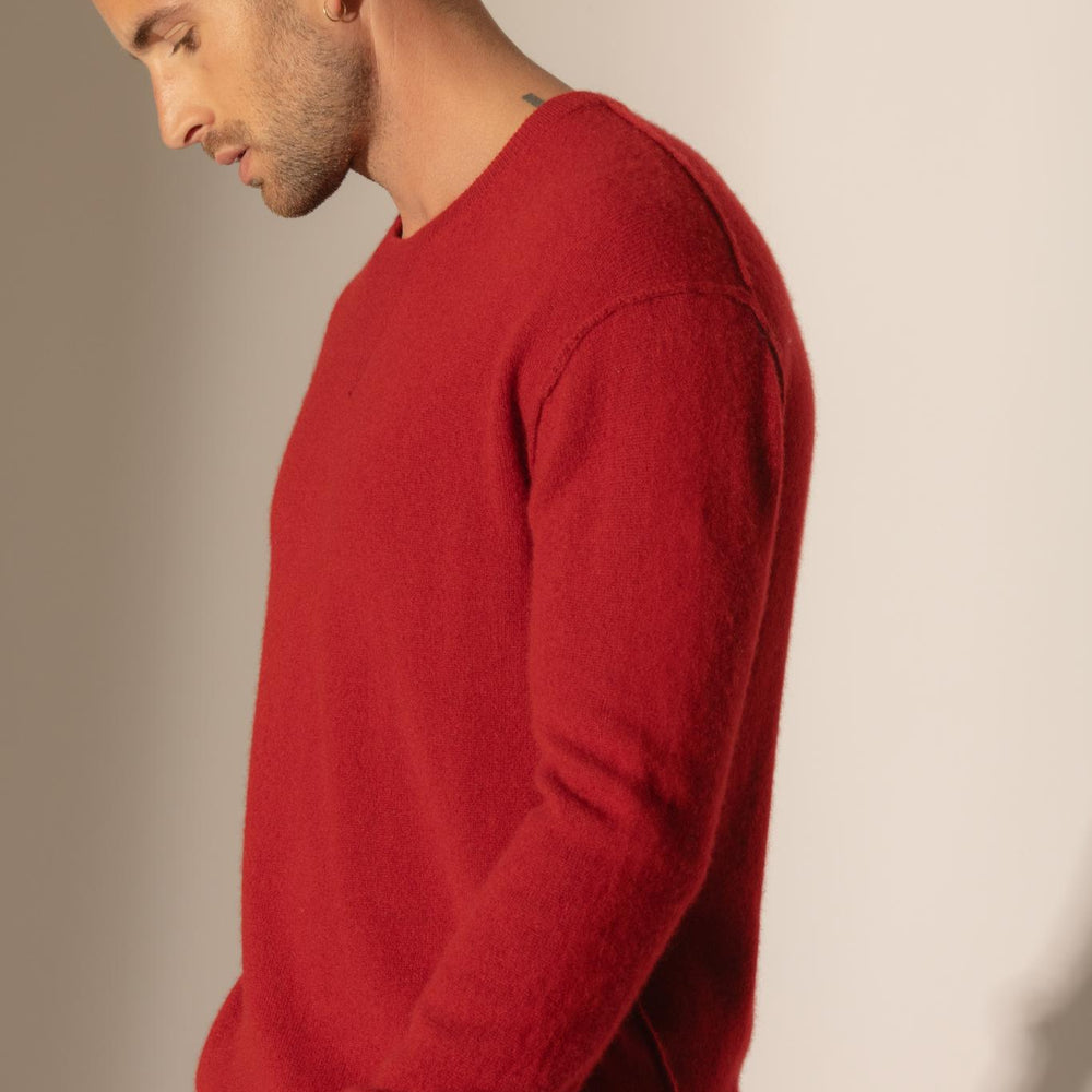 SOAN pull col rond rubis 100% cachemire