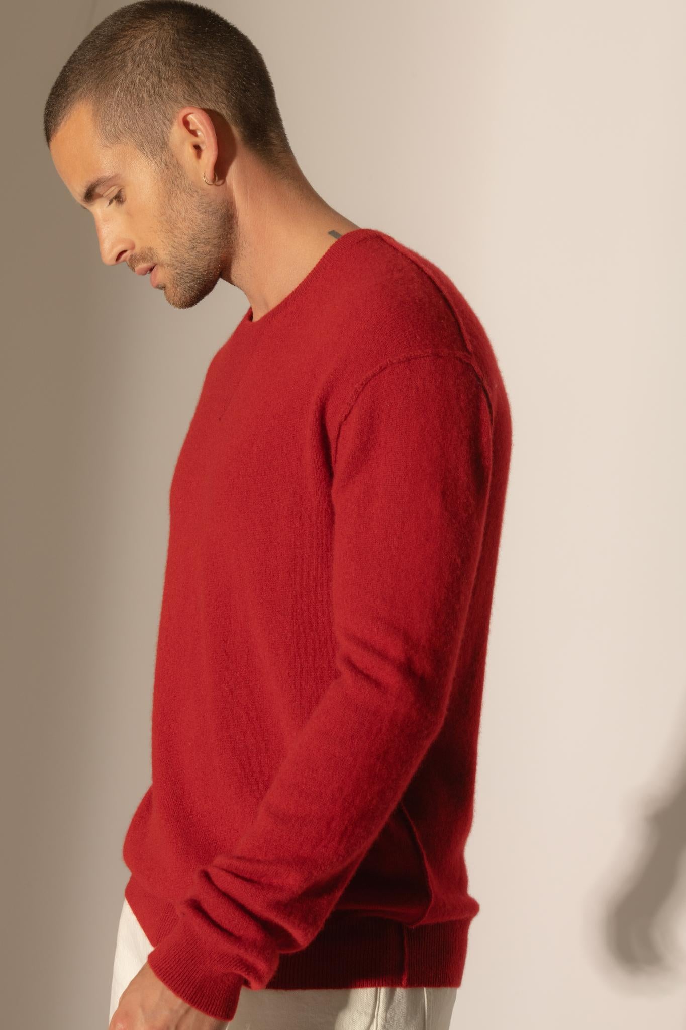 SOAN pull col rond rubis 100% cachemire