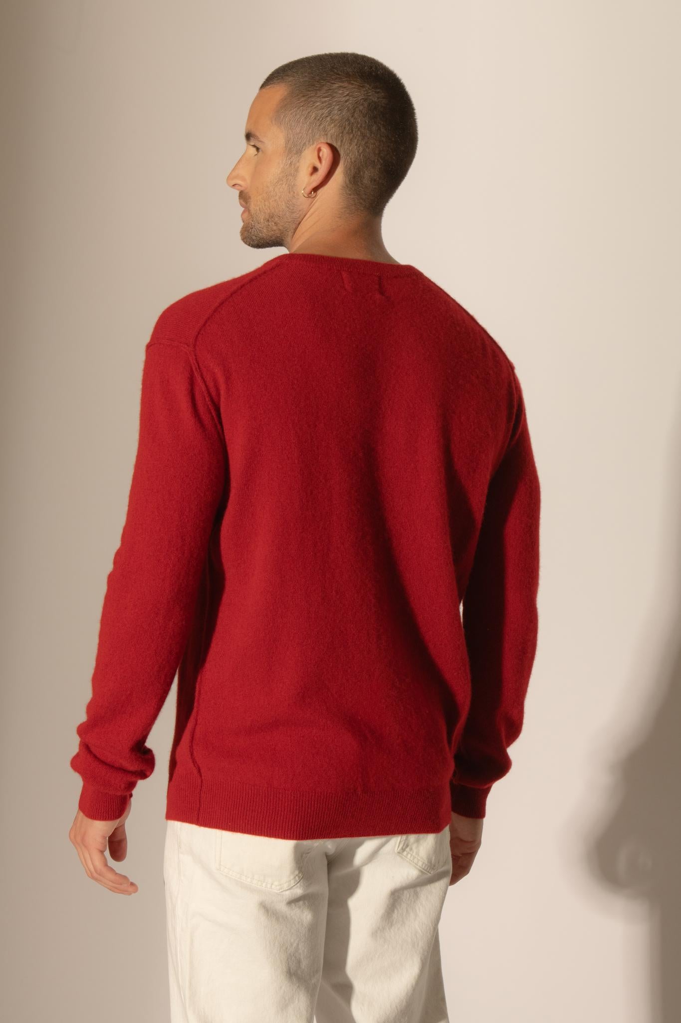 SOAN pull col rond rubis 100% cachemire