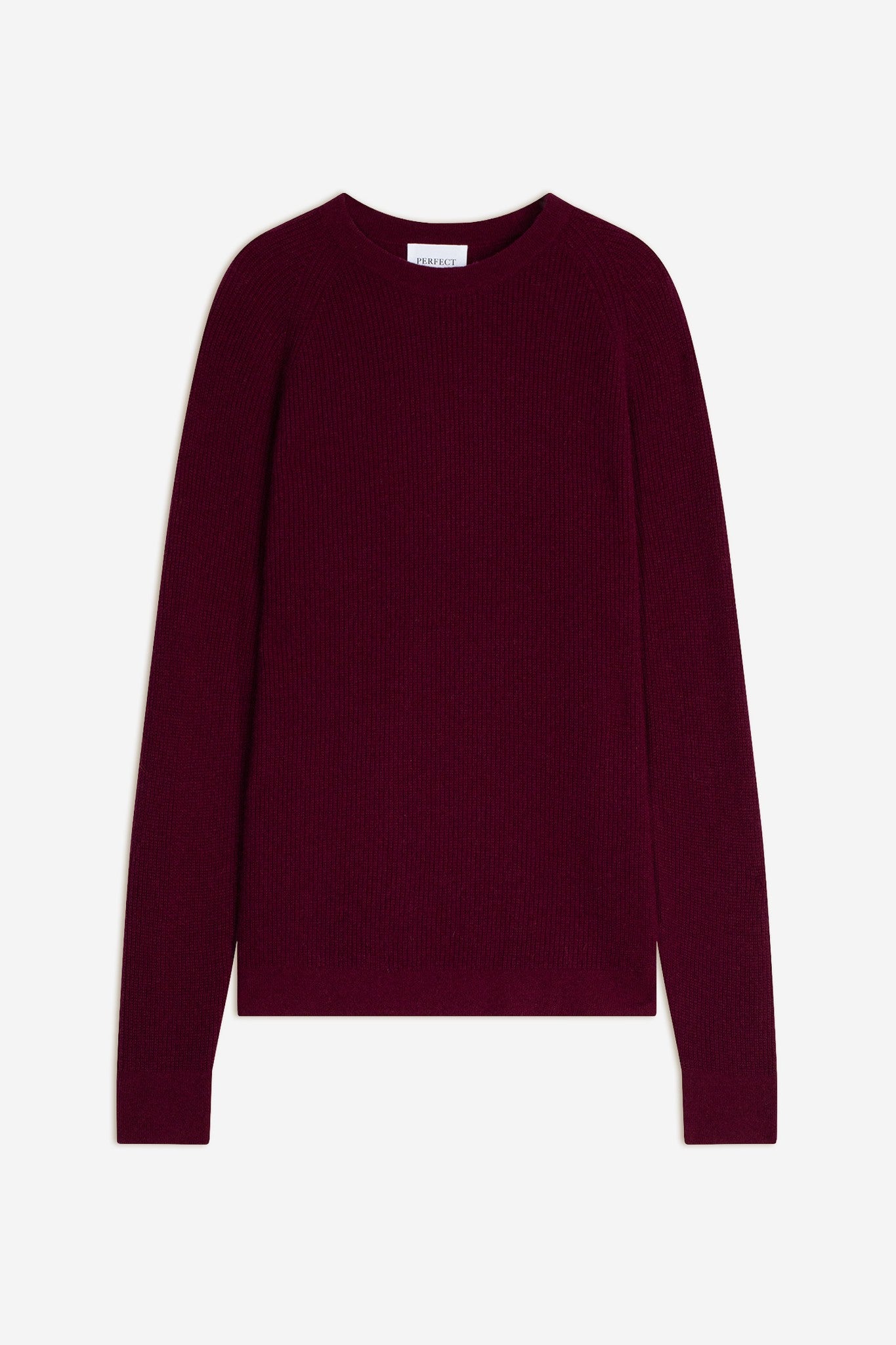 souna pull col rond bordeaux 100% cachemire