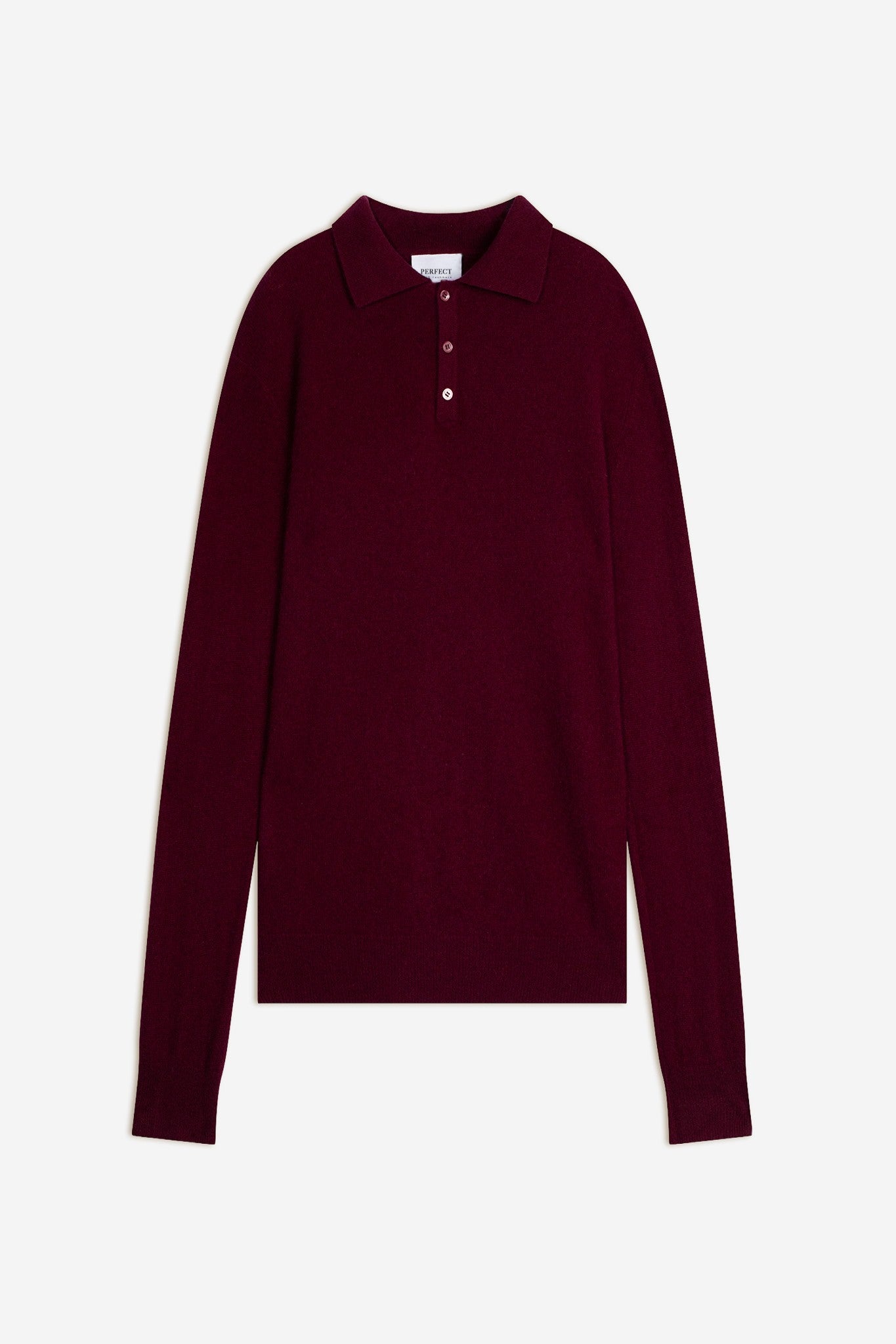 spencer polo manches longues bordeaux 100% cachemire