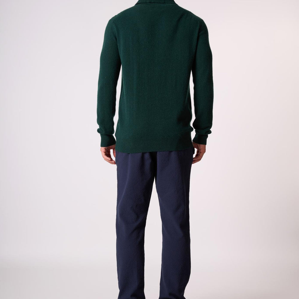 SPENCER polo manches longues cyprès 100% cachemire