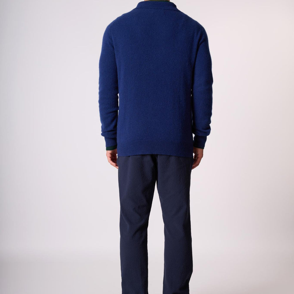 SPENCER polo manches longues minuit 100% cachemire