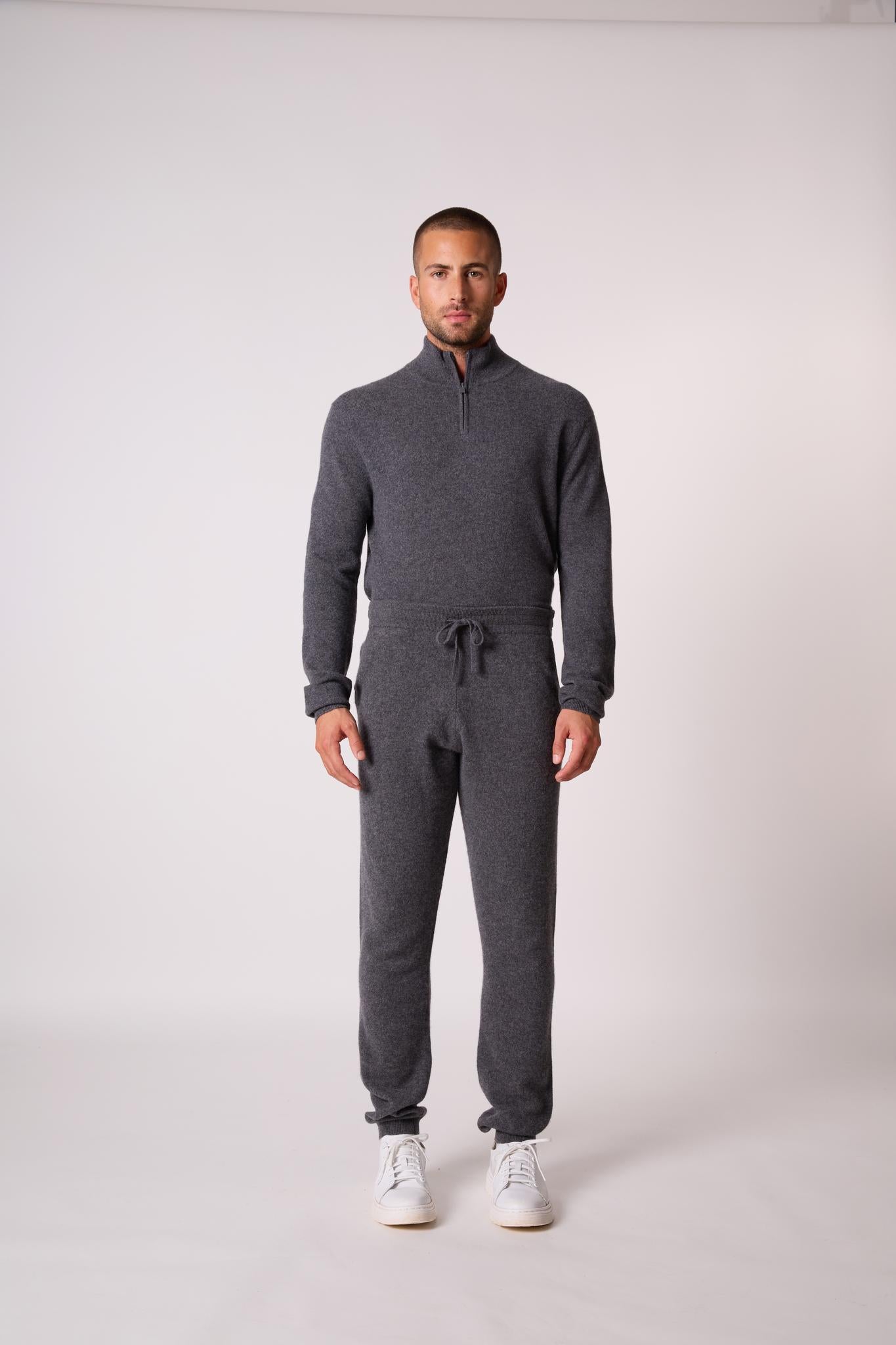 STUART jogging anthracite chiné 100% cachemire