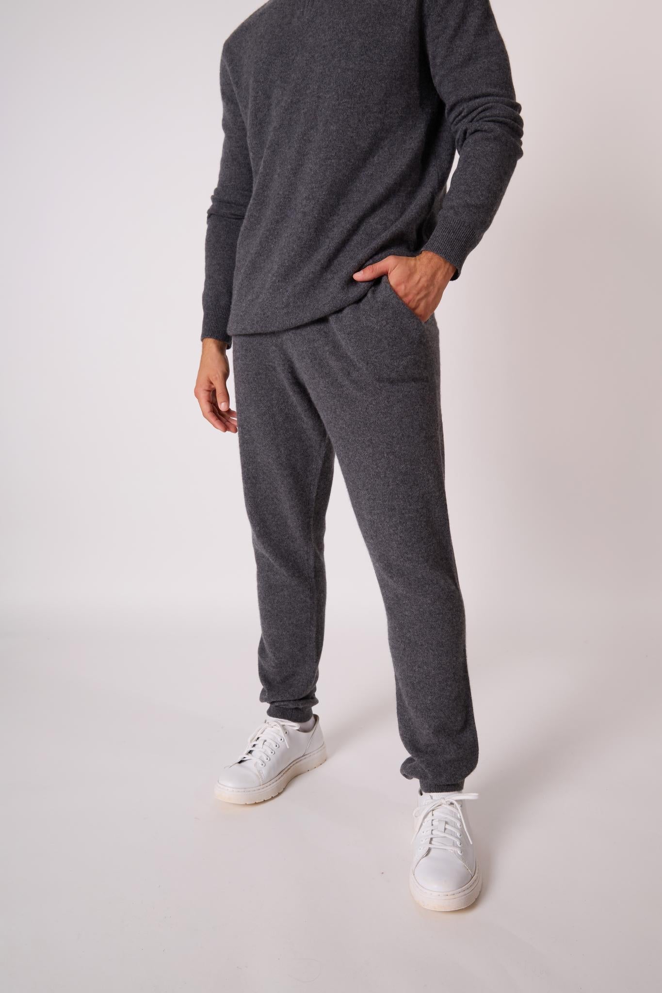 STUART jogging anthracite chiné 100% cachemire