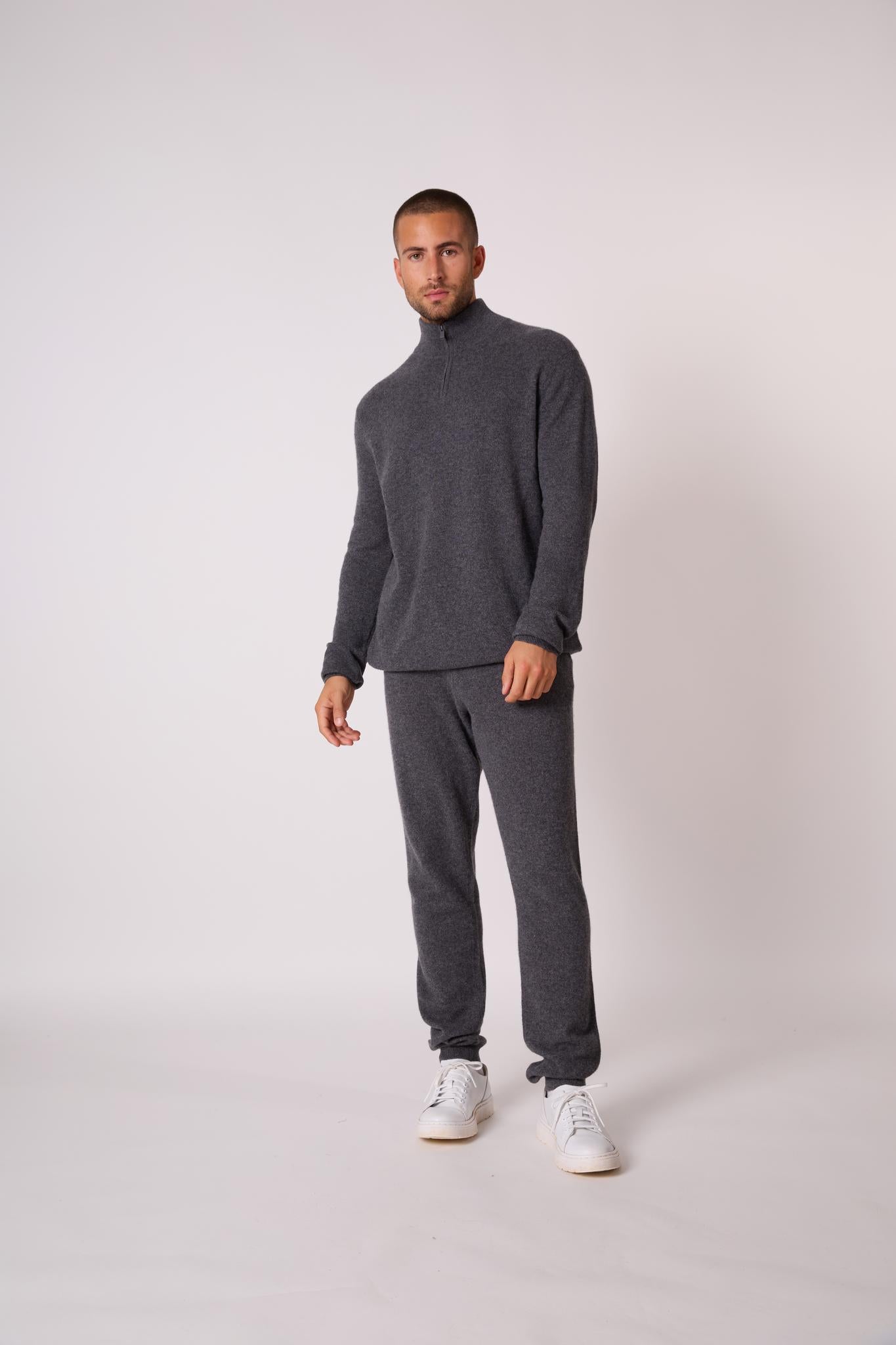 STUART jogging anthracite chiné 100% cachemire