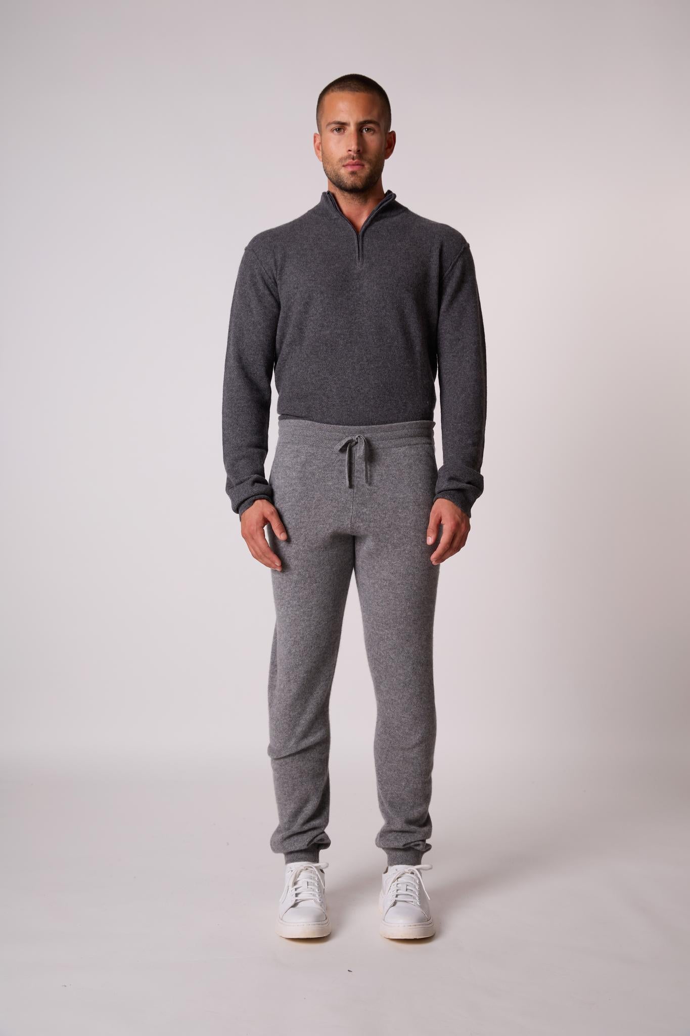 STUART jogging flanelle chiné 100% cachemire