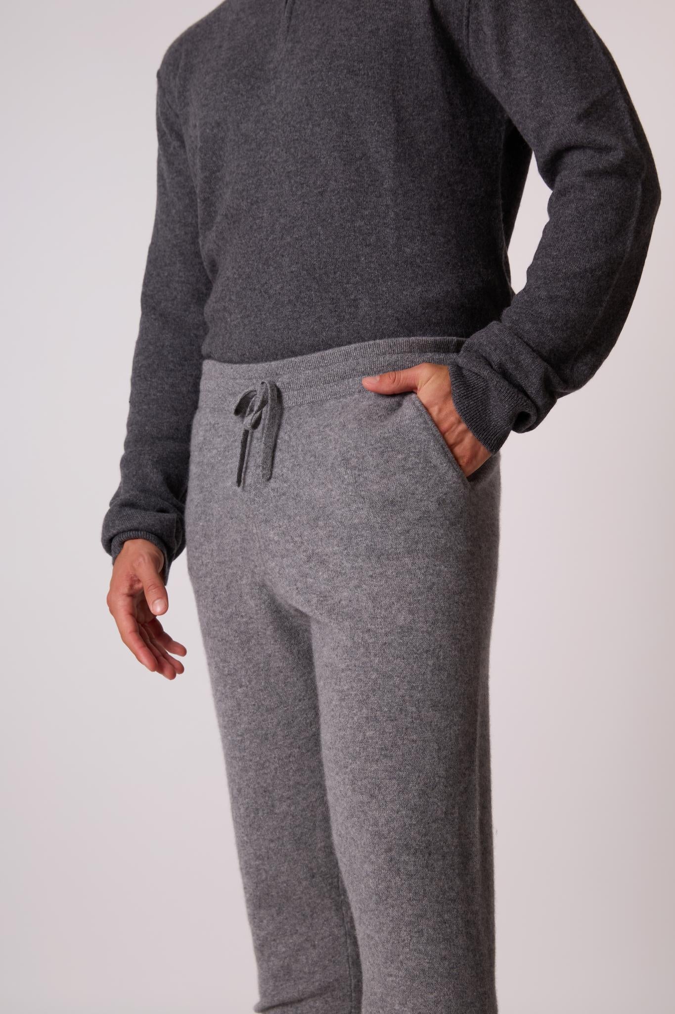STUART jogging flanelle chiné 100% cachemire