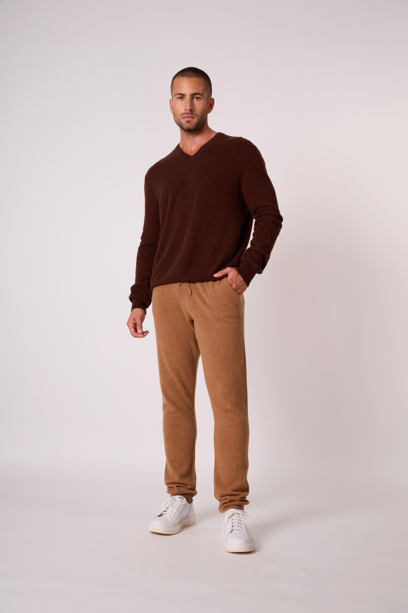 STUART jogging noisette 100% cachemire