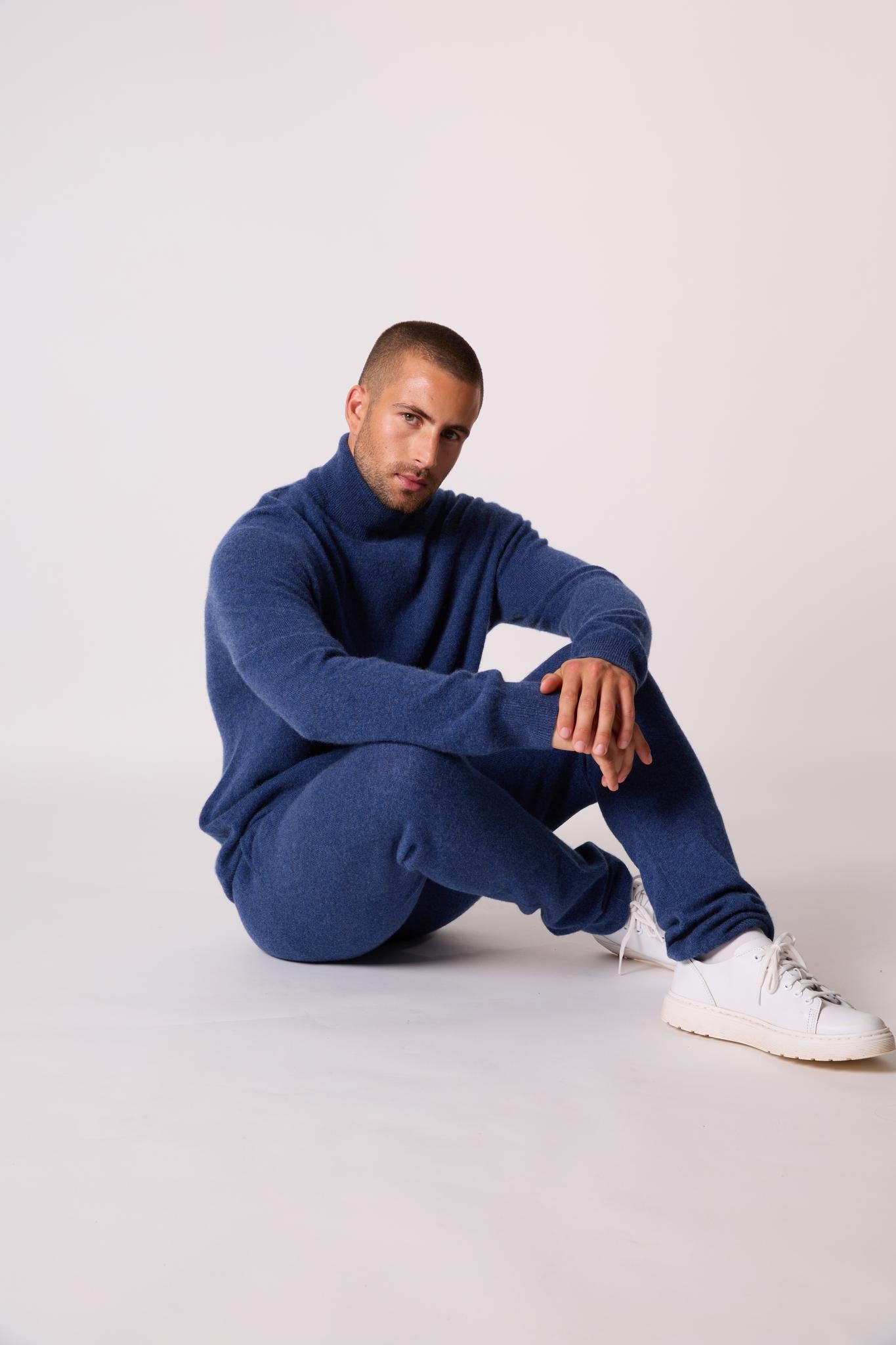 STUART jogging ocean chiné 100% cachemire