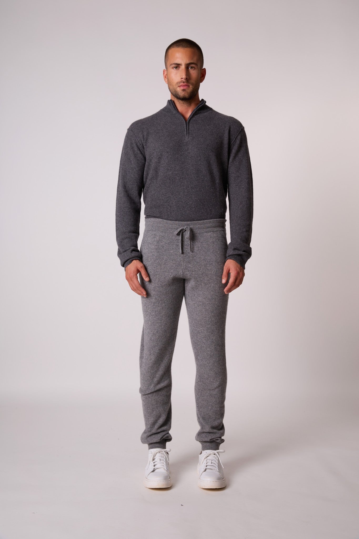 stu/osart jogging flanelle chiné 100% cachemire