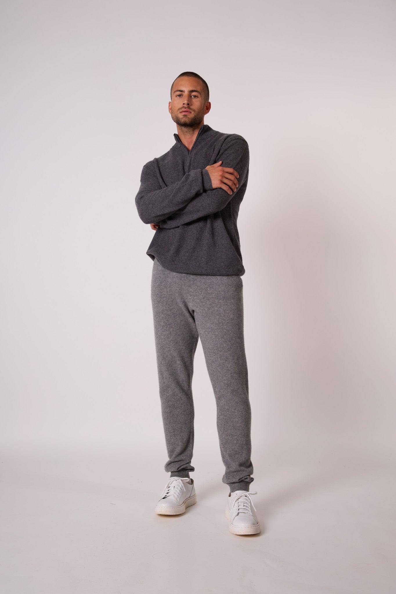 stu/osart jogging flanelle chiné 100% cachemire