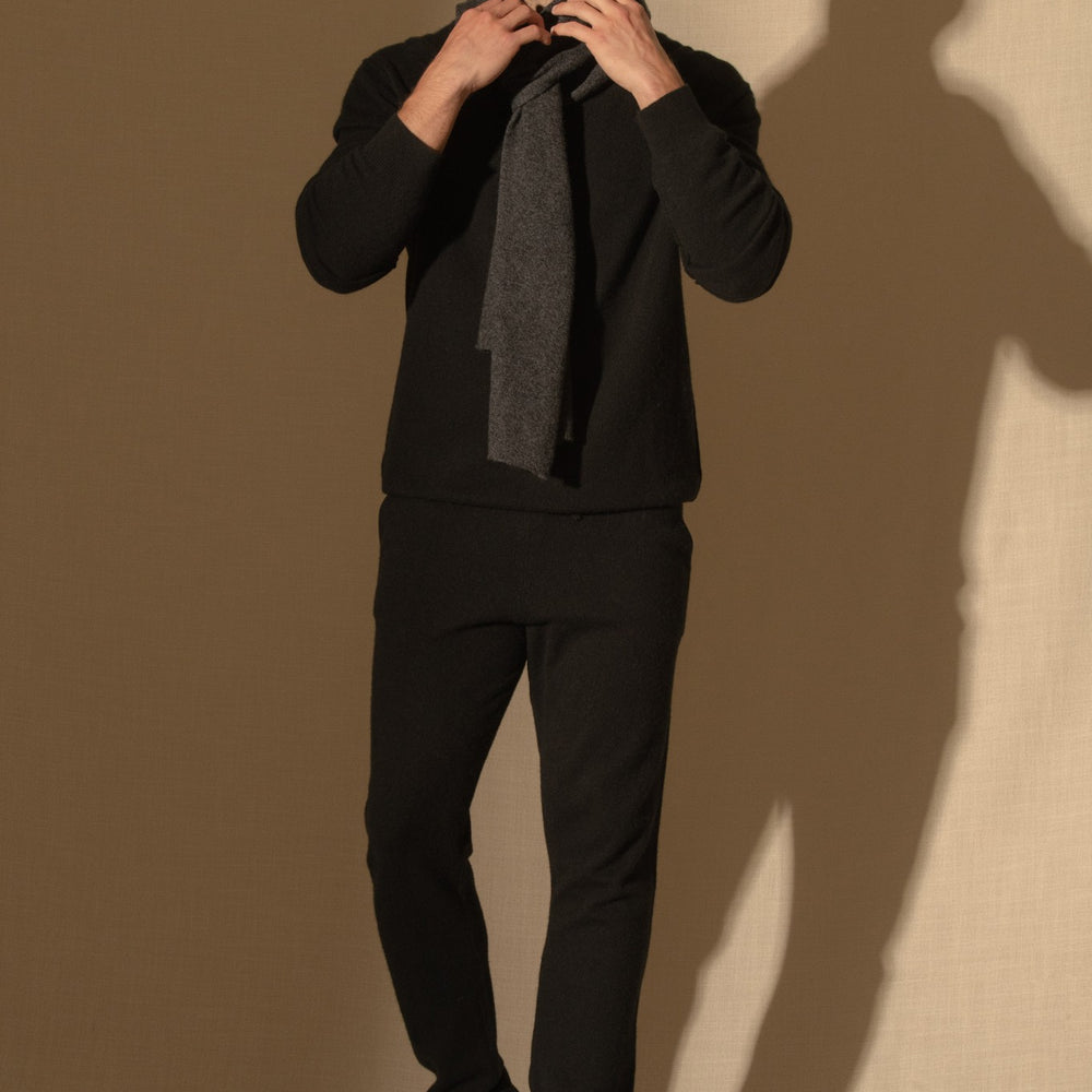 stu/osart jogging noir 100% cachemire