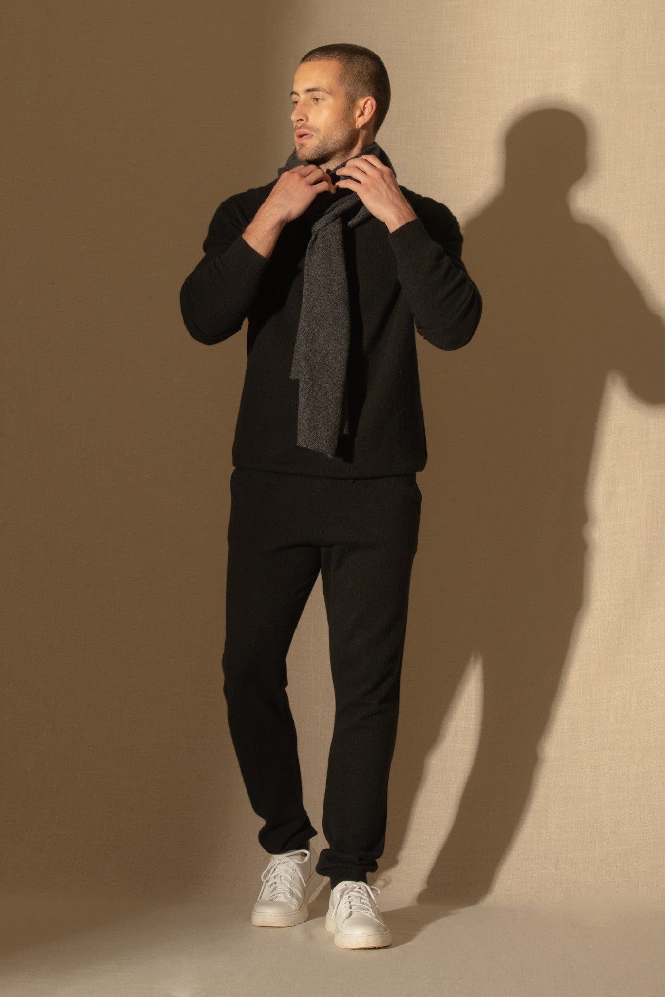 stu/osart jogging noir 100% cachemire