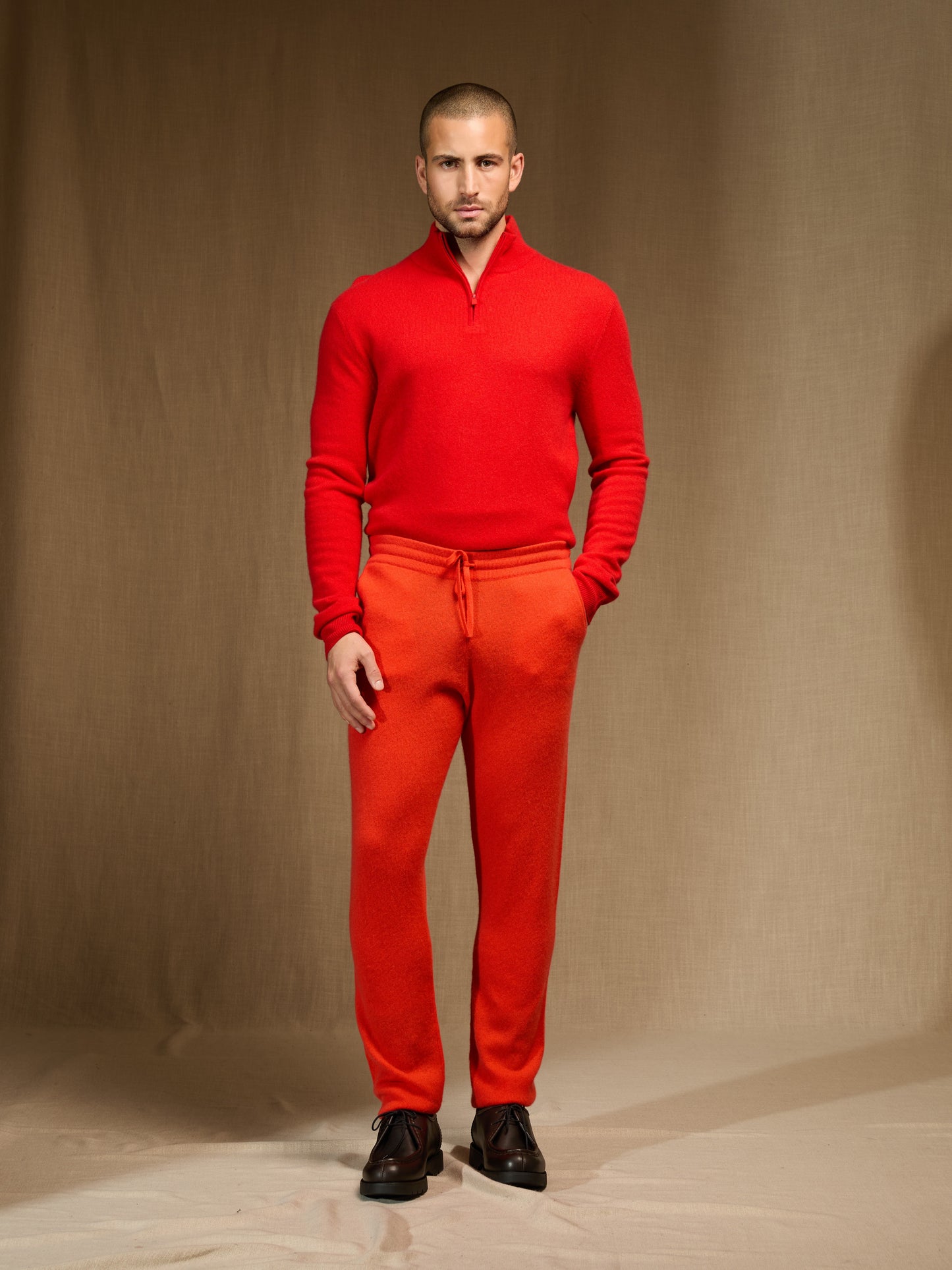 stu/osart jogging orange 100% cachemire