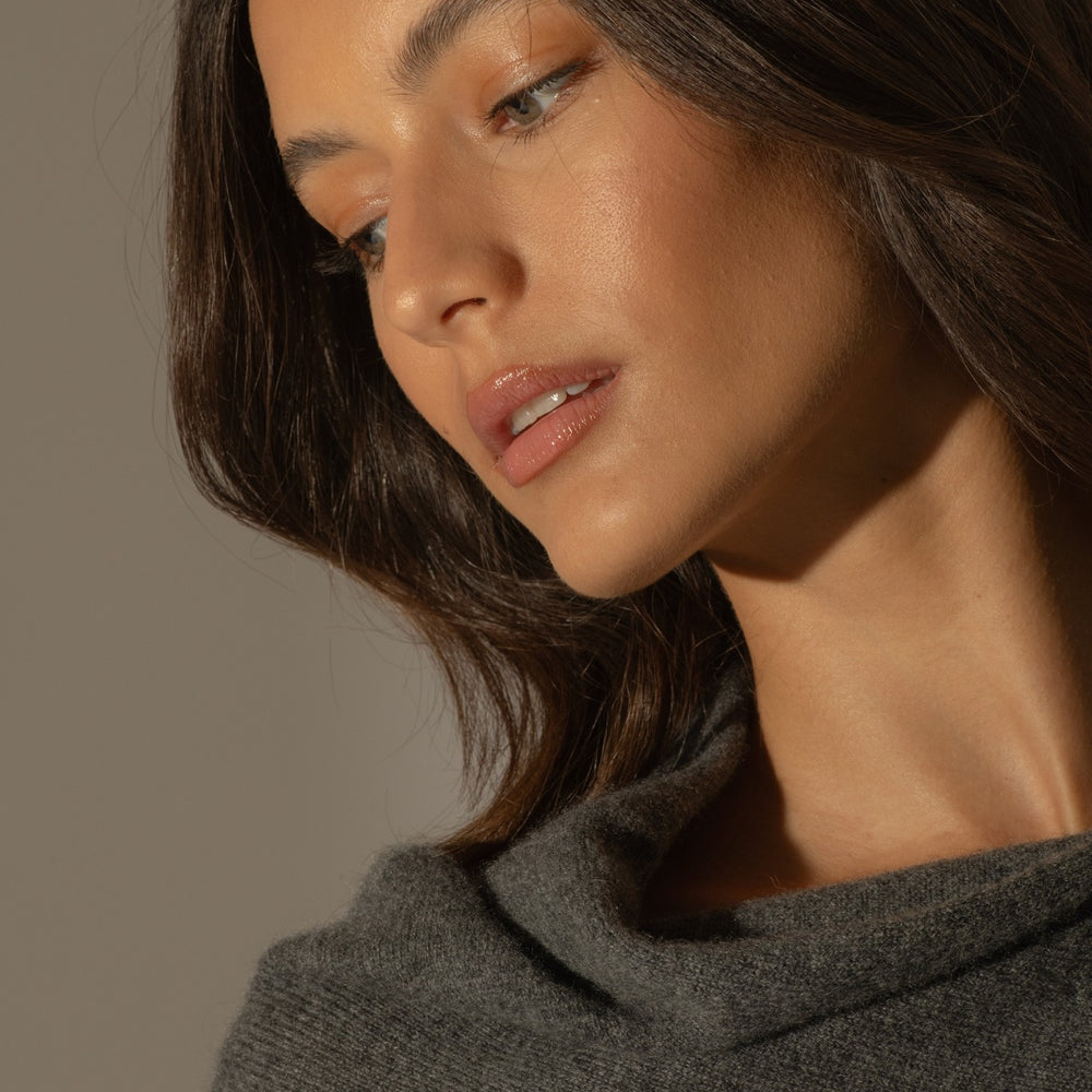 tamara poncho anthracite chiné 100% cachemire