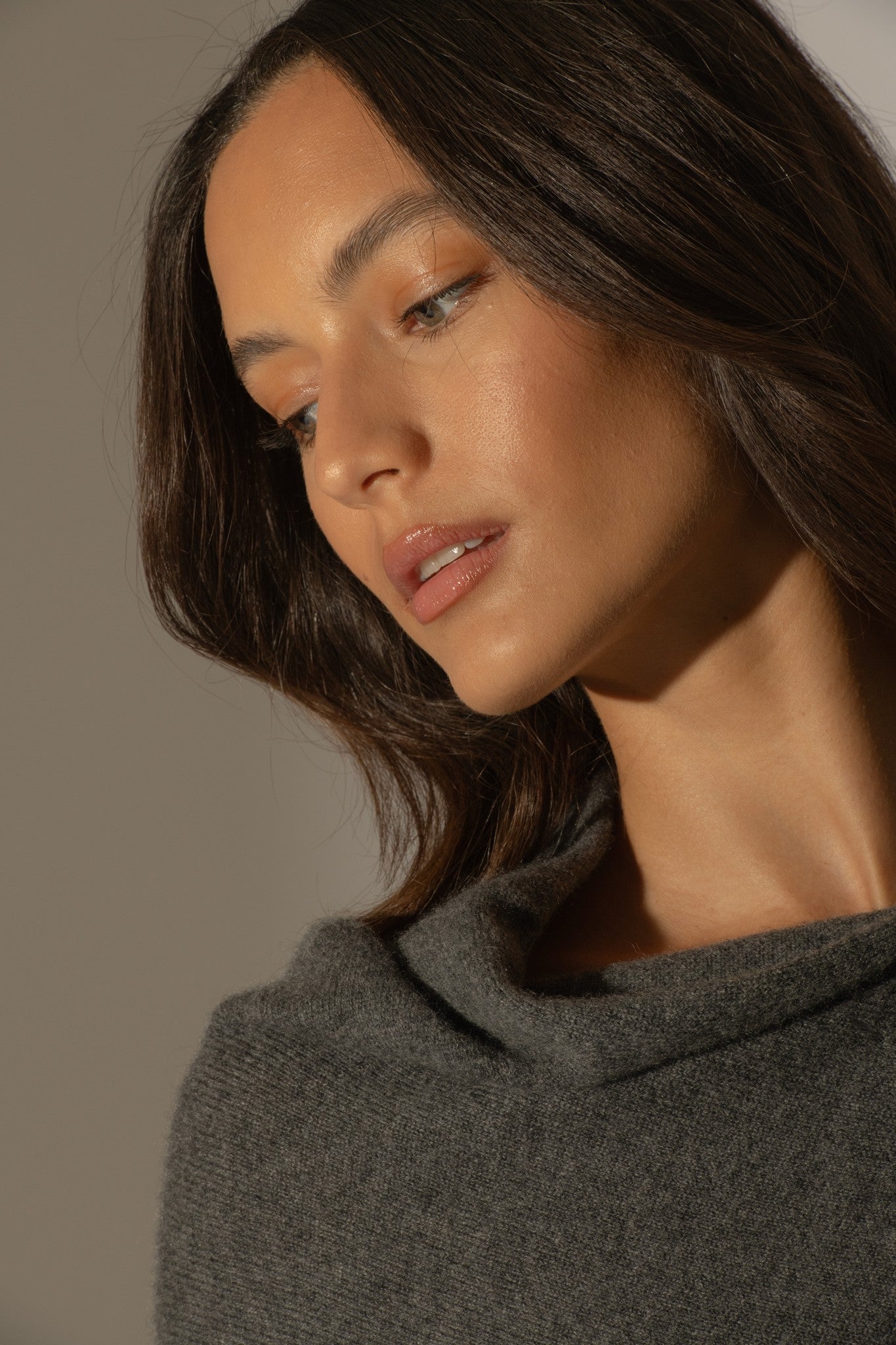 tamara poncho anthracite chiné 100% cachemire