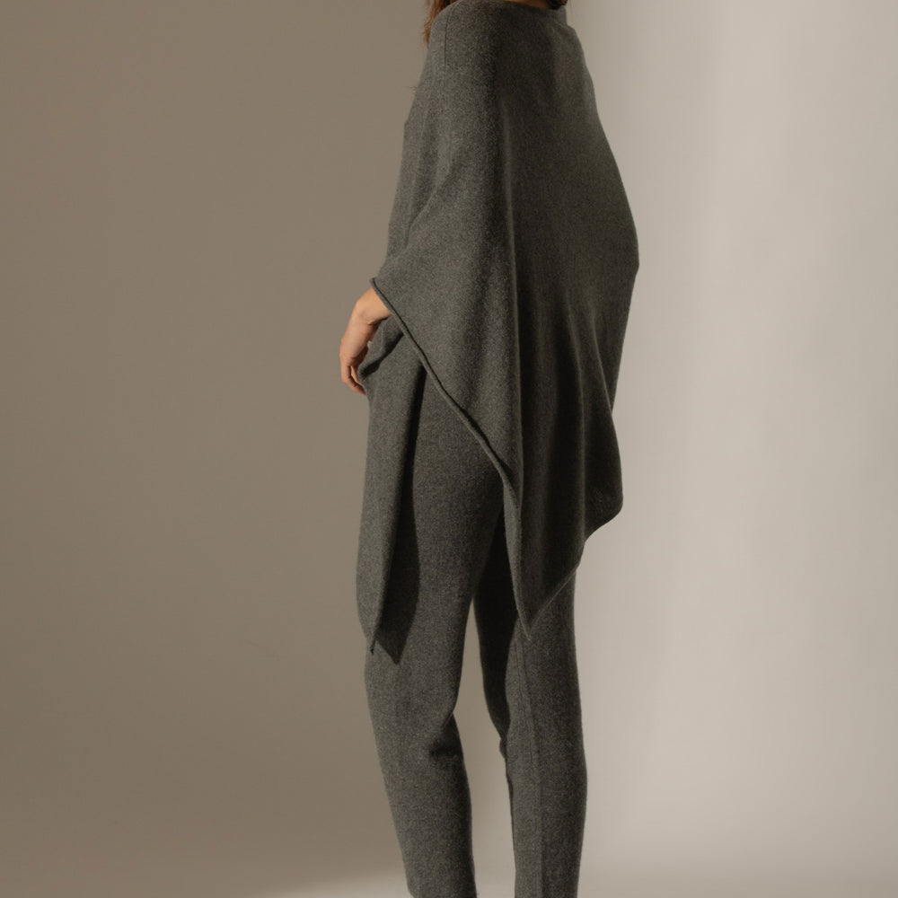 tamara poncho anthracite chiné 100% cachemire