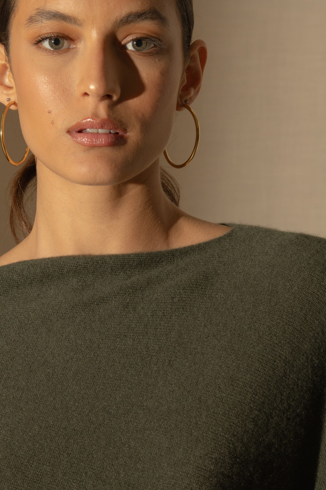 tamara poncho kaki 100% cachemire