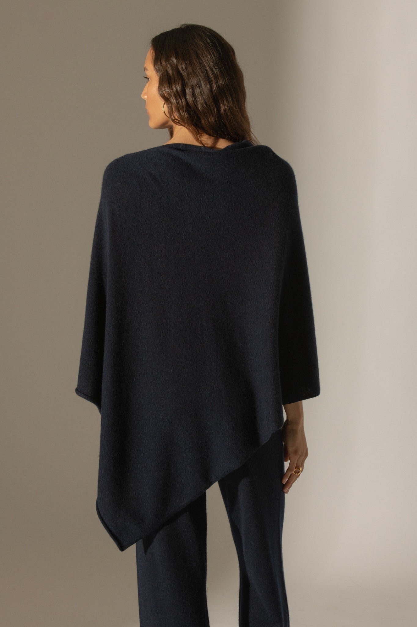 tamara poncho navy 100% cachemire