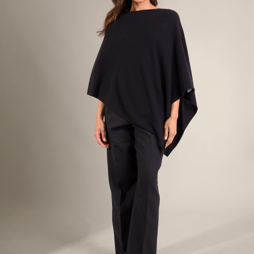 tamara poncho noir 100% cachemire