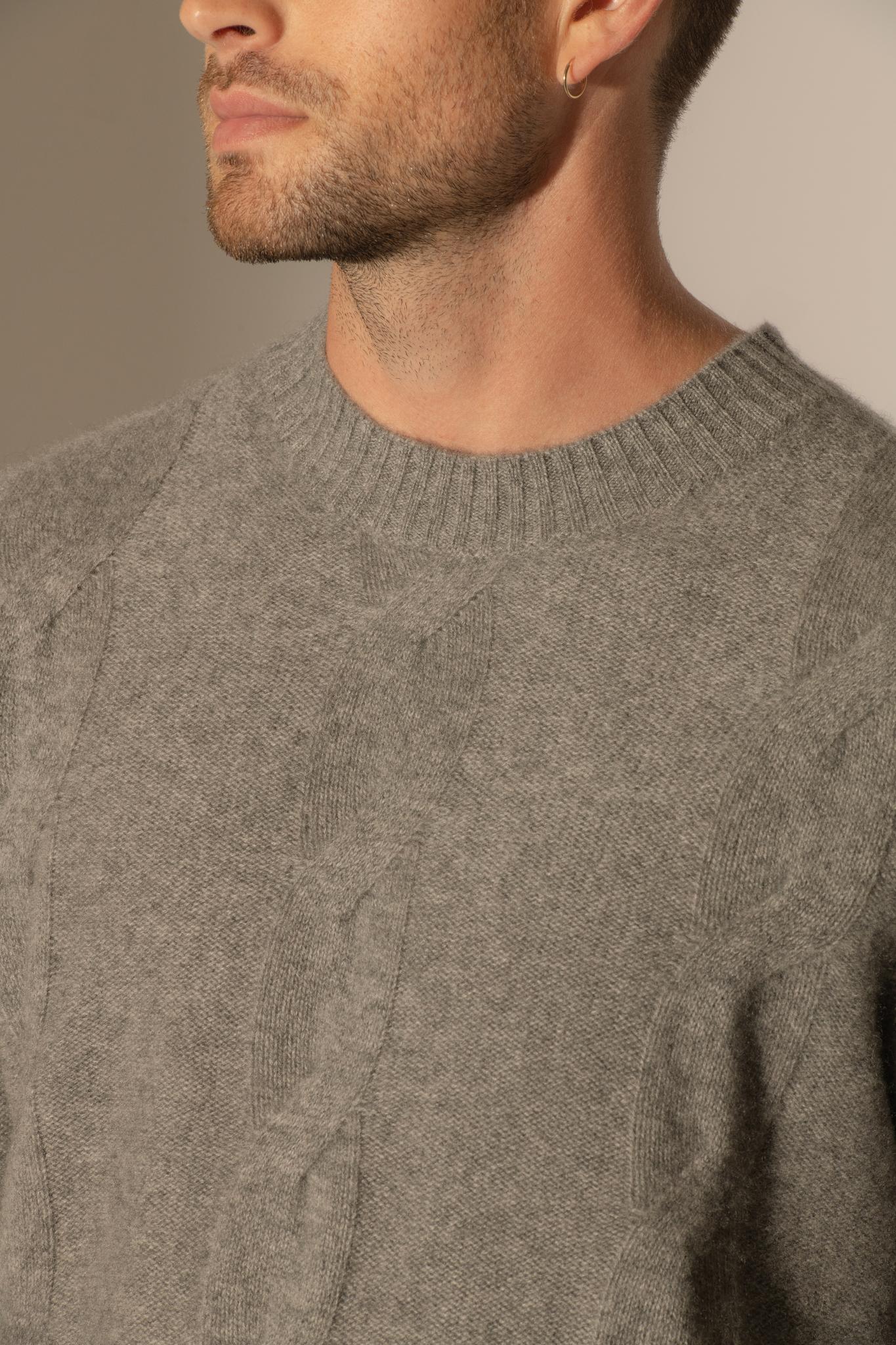 TEMBA pull col rond 4 fils flanelle chiné 100% cachemire