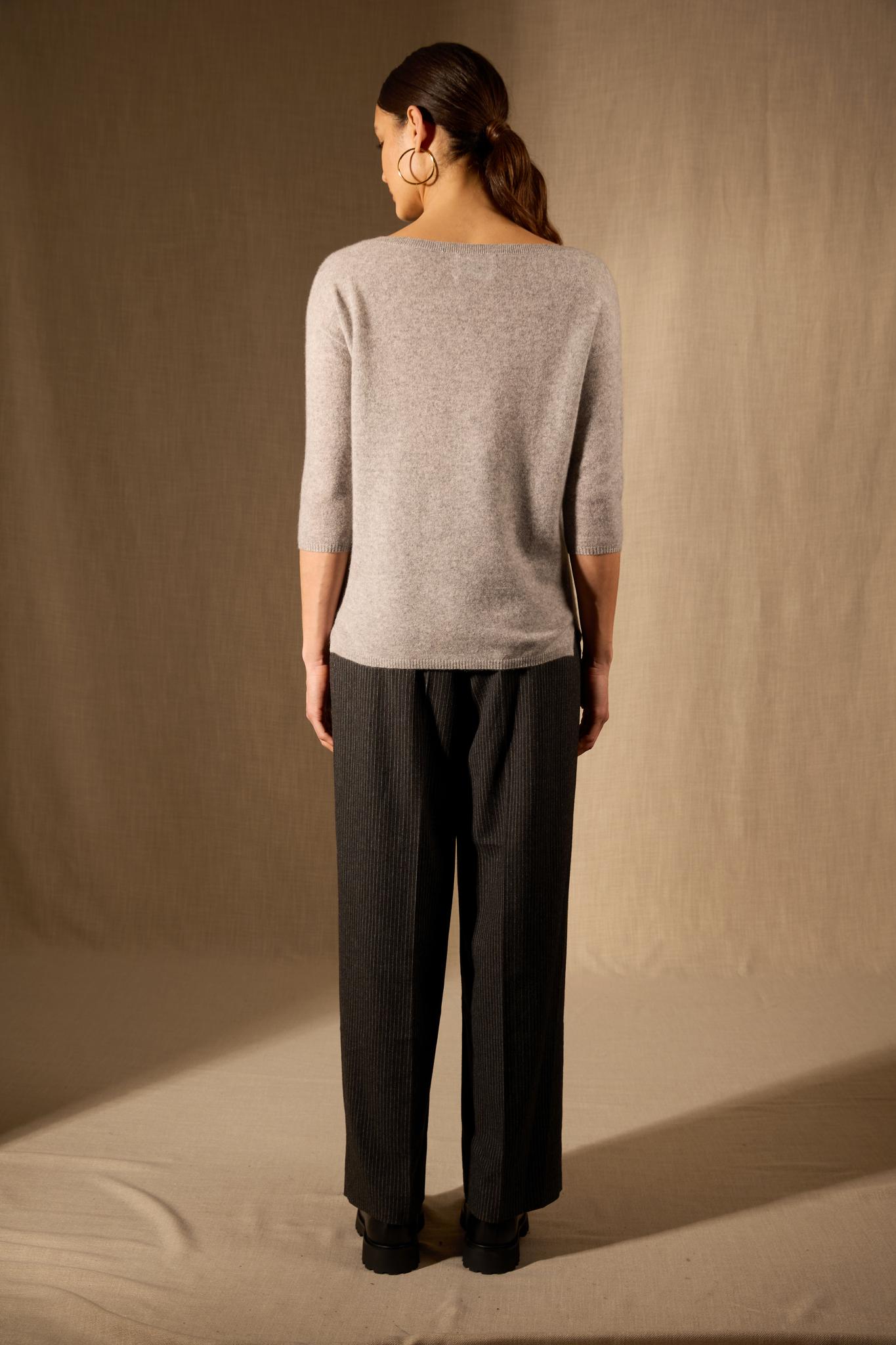 THAIS pull col v nuage chiné 100% cachemire