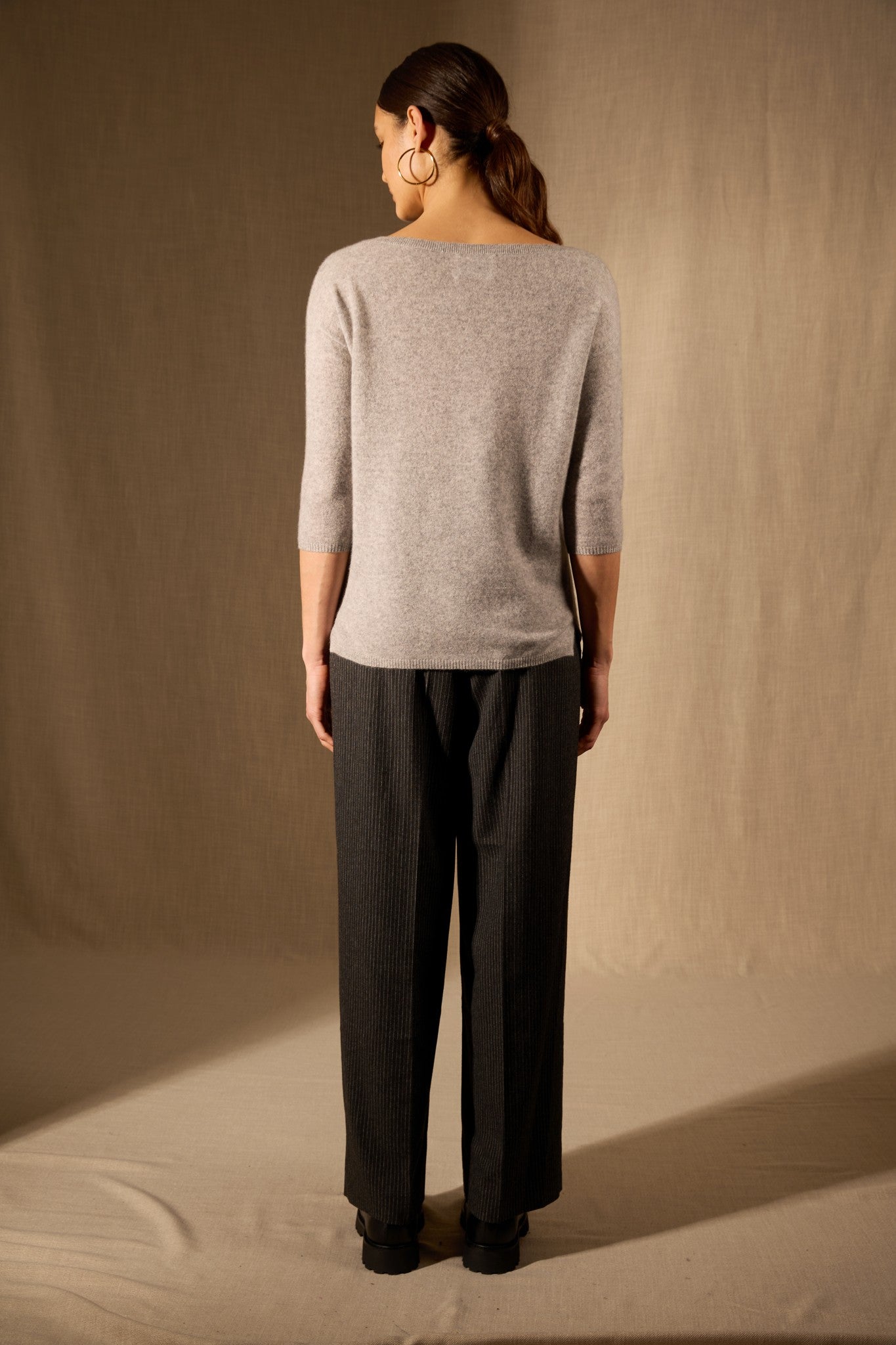 thais pull col v nuage chiné 100% cachemire