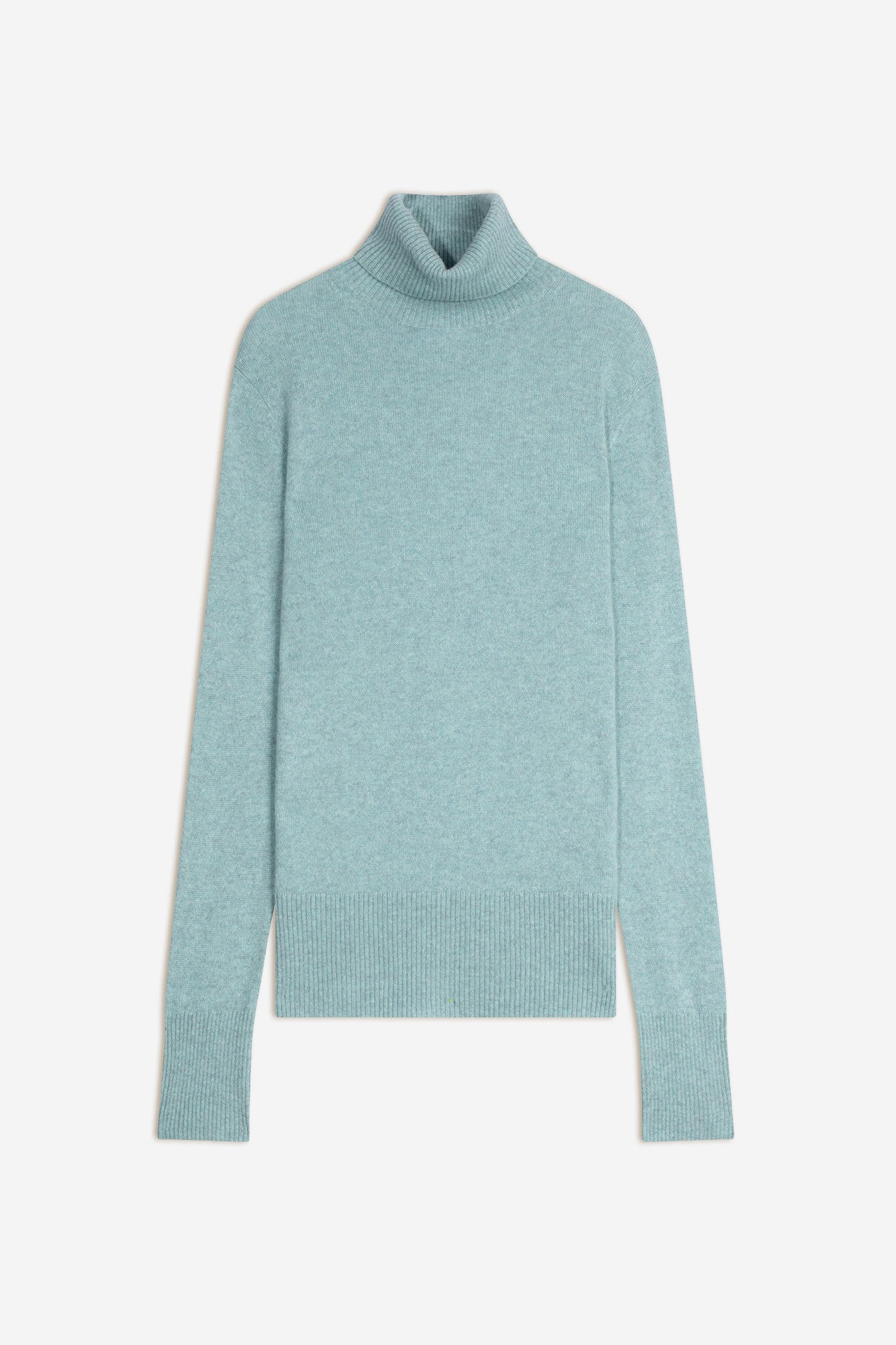tracy pull col roulé aqua chiné 100% cachemire