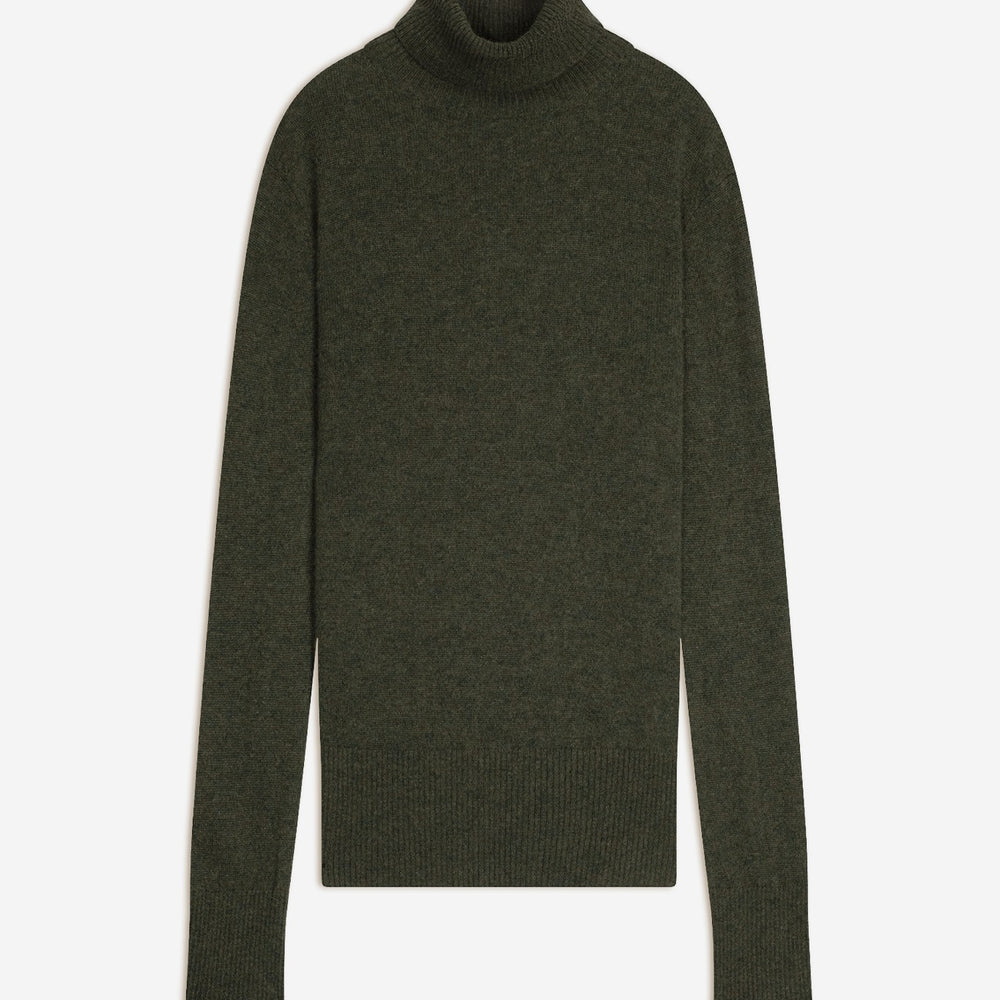 tracy pull col roulé army chiné 100% cachemire