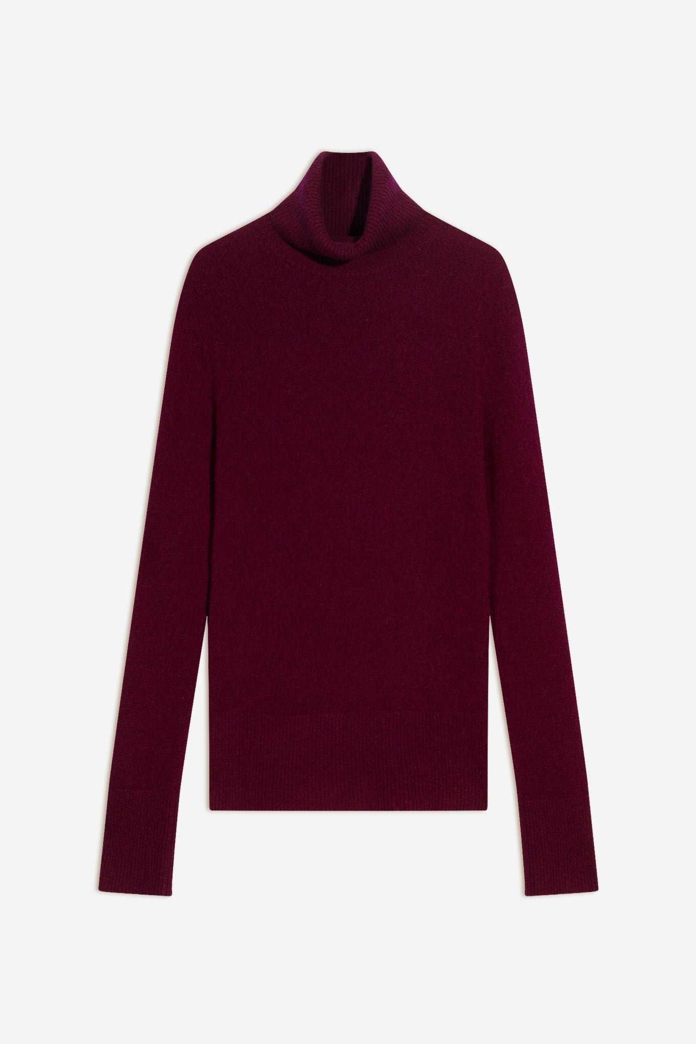 tracy pull col roulé bordeaux 100% cachemire