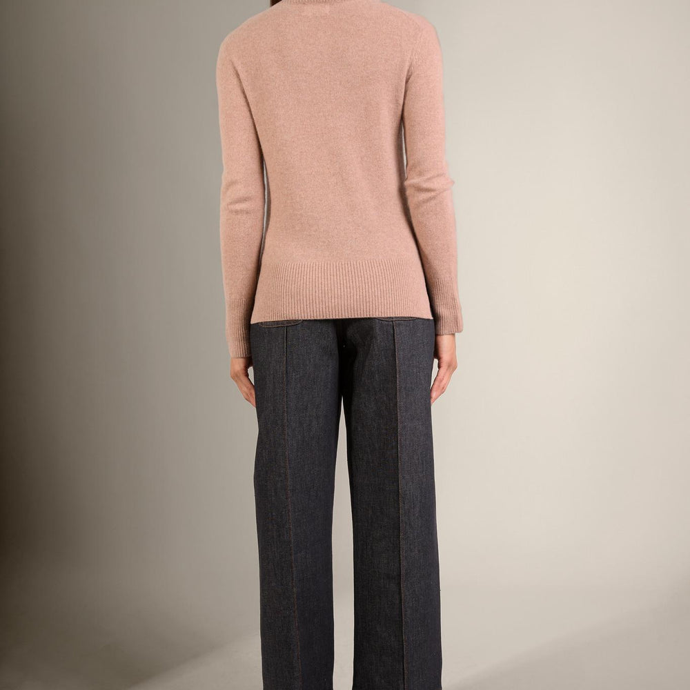 TRACY pull col roulé camel chiné 100% cachemire