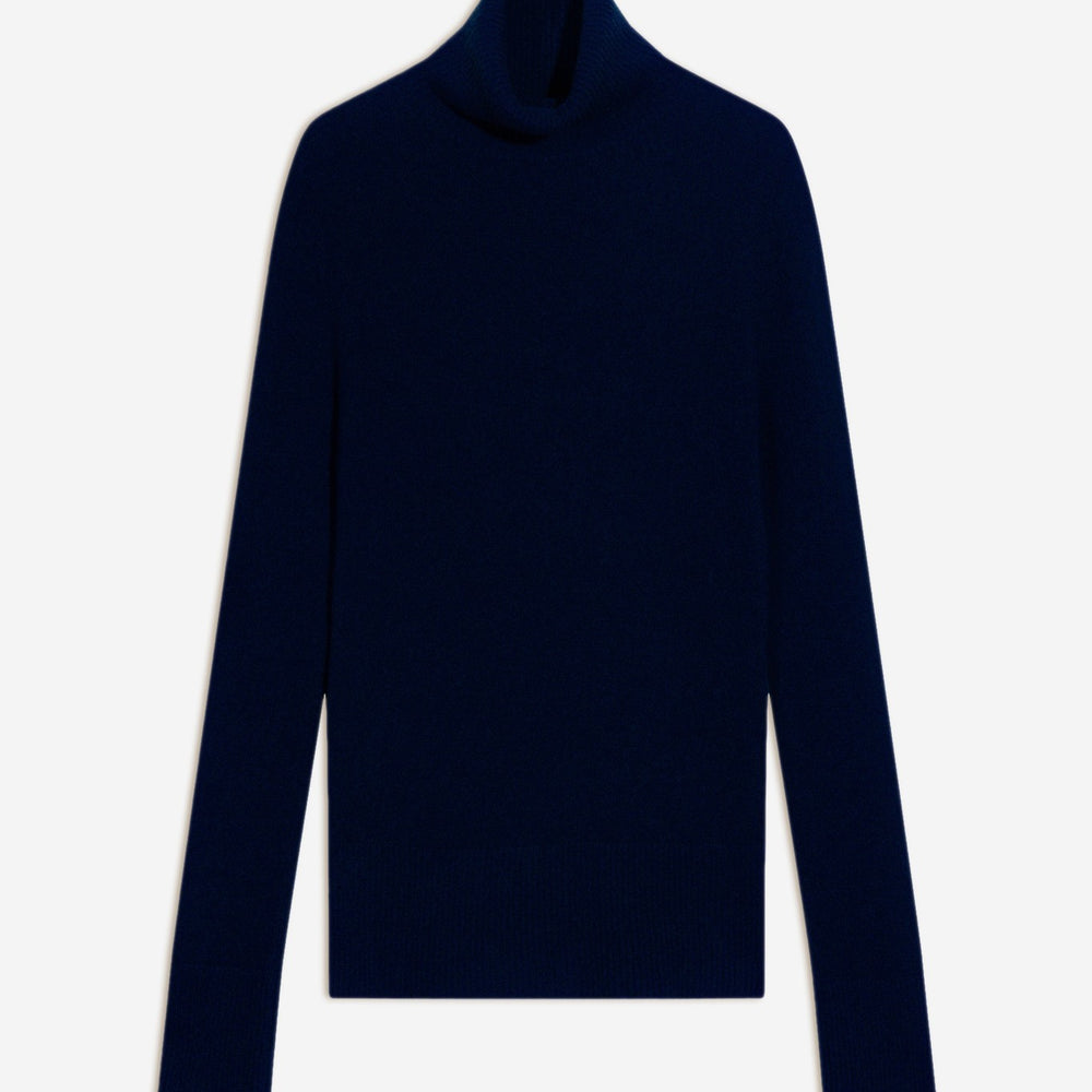tracy pull col roulé navy 100% cachemire