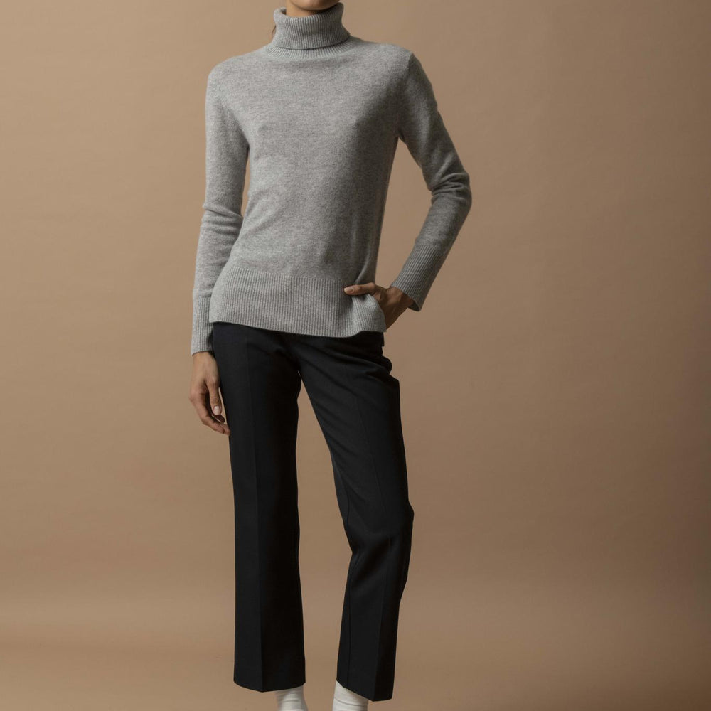TRACY pull col roulé nuage chiné 100% cachemire