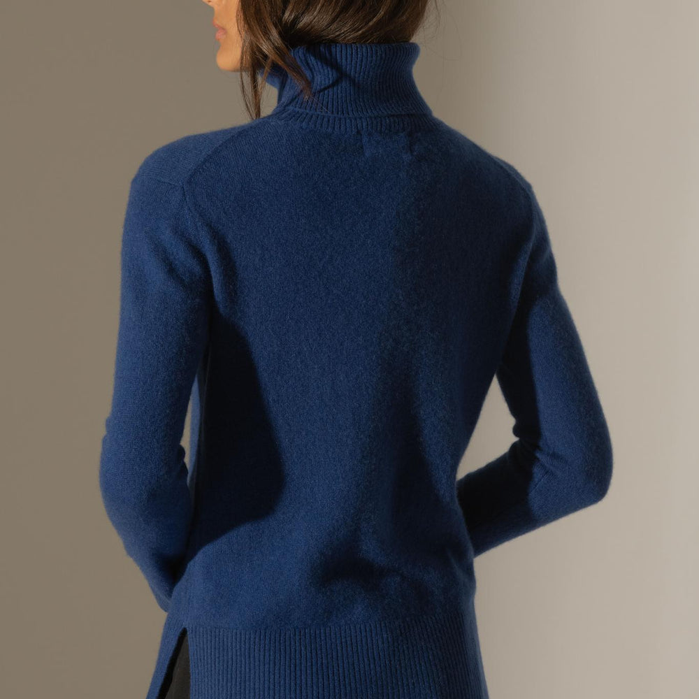 TRACY pull col roulé outremer 100% cachemire