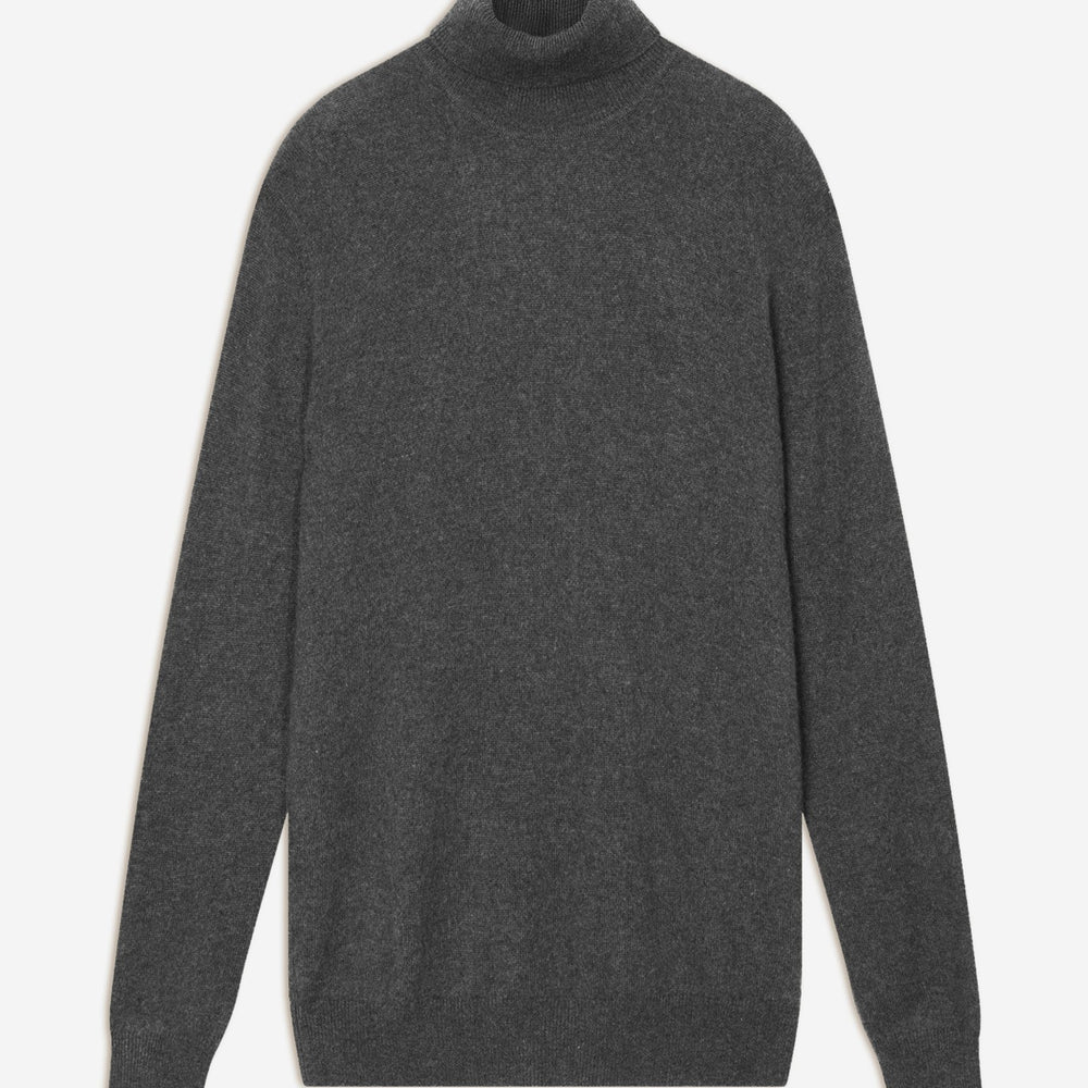 trevor pull col roulé anthracite chiné 100% cachemire
