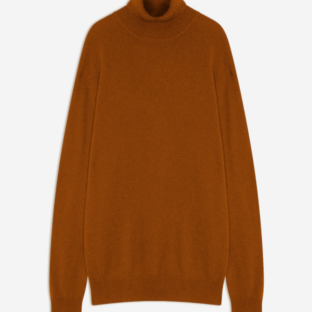 trevor pull col roulé auburn 100% cachemire
