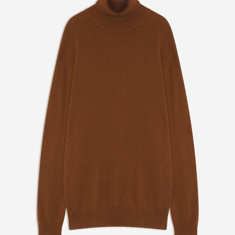 trevor pull col roulé chataigne 100% cachemire