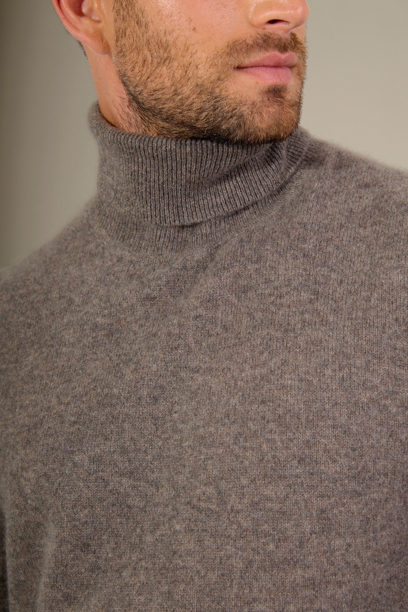 trevor pull col roulé écorce chiné 100% cachemire