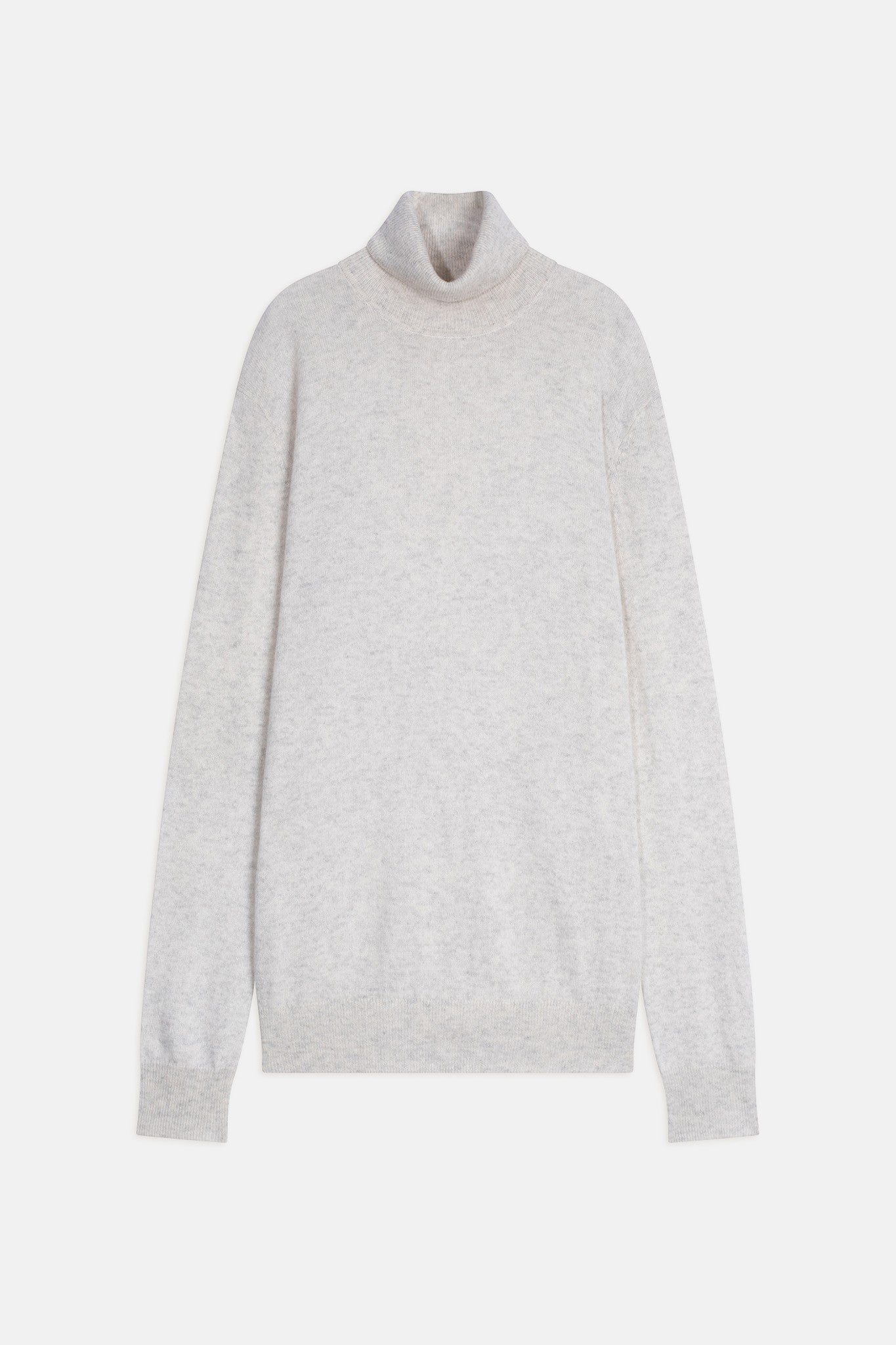 trevor pull col roulé gris perle chiné 100% cachemire