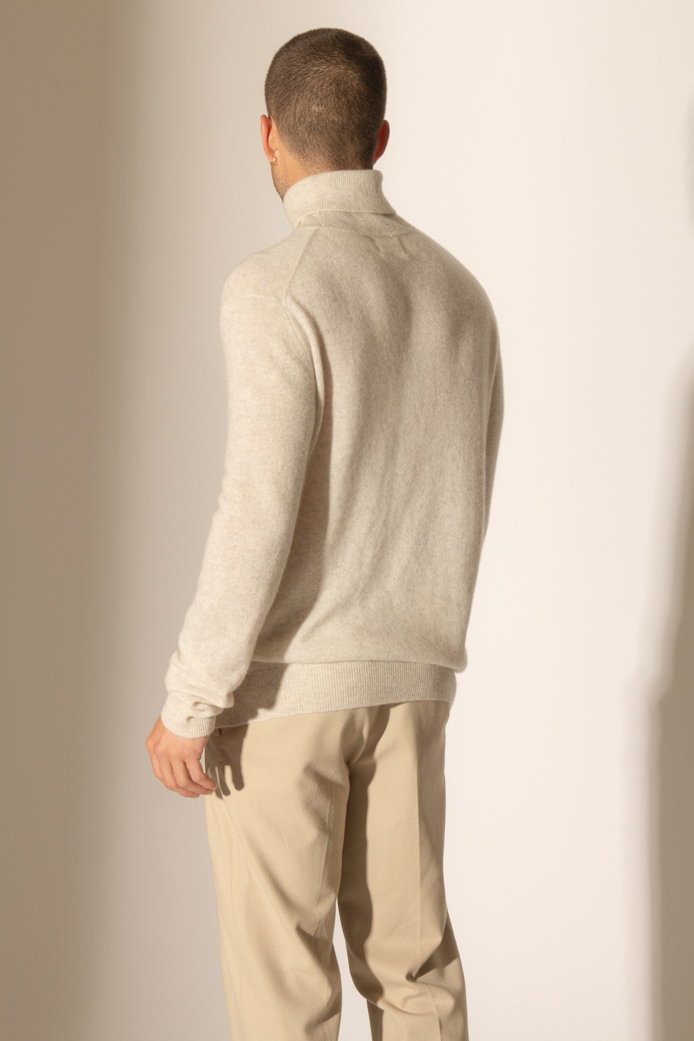 trevor pull col roulé gris perle chiné 100% cachemire