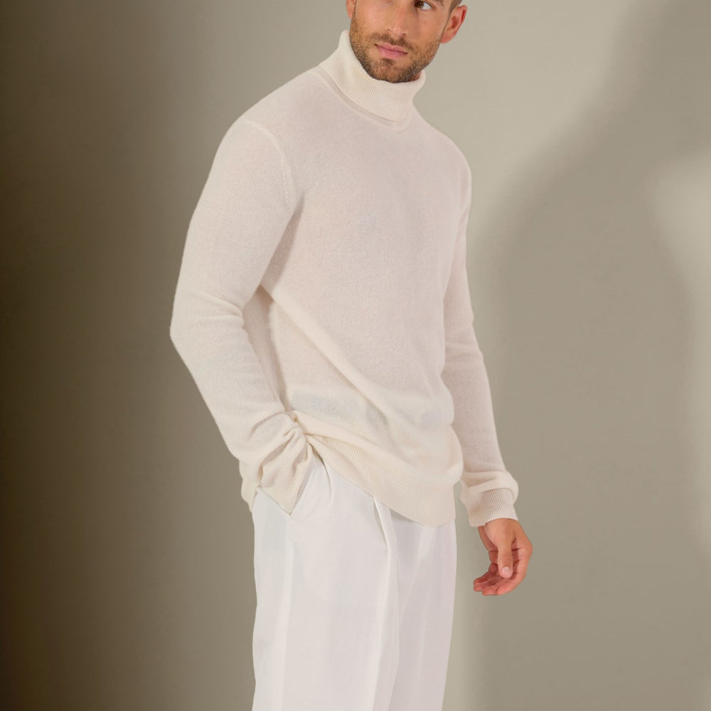 trevor pull col roulé ivoire 100% cachemire